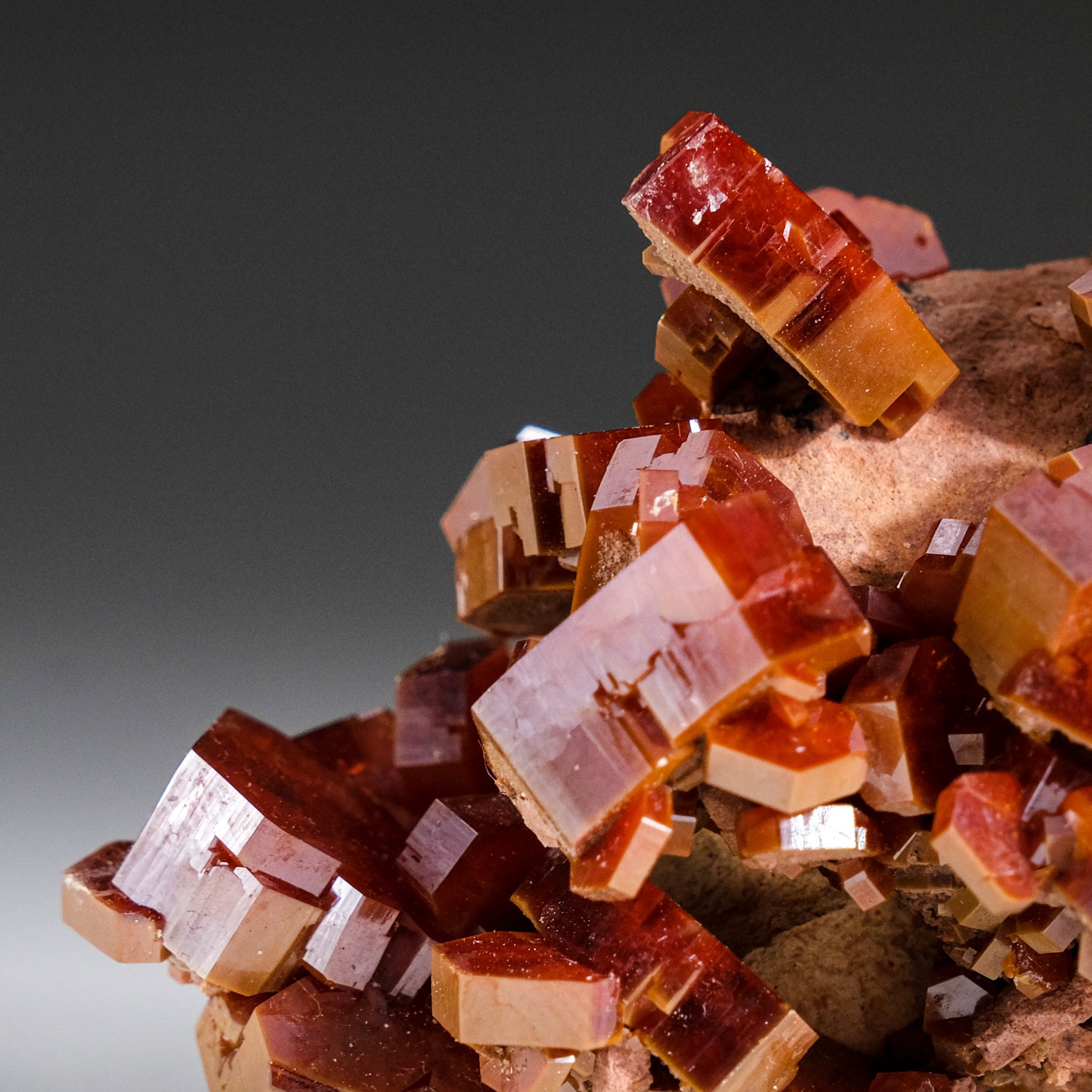 Genuine Vanadinite Crystal Cluster on Matrix from Morocco (132.3 grams)