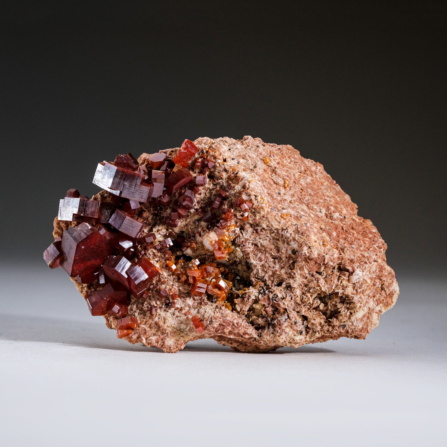 Genuine Vanadinite Crystal Cluster on Matrix from Morocco (170 grams)