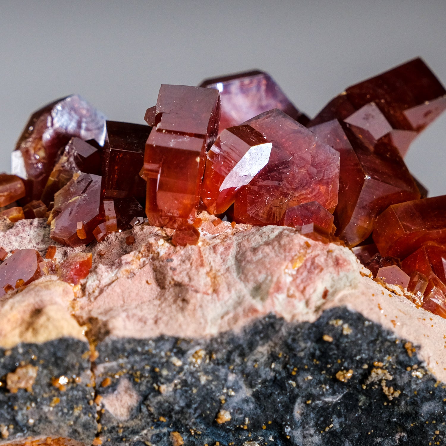 Genuine Vanadinite Crystal Cluster on Matrix from Morocco (171.7 grams)