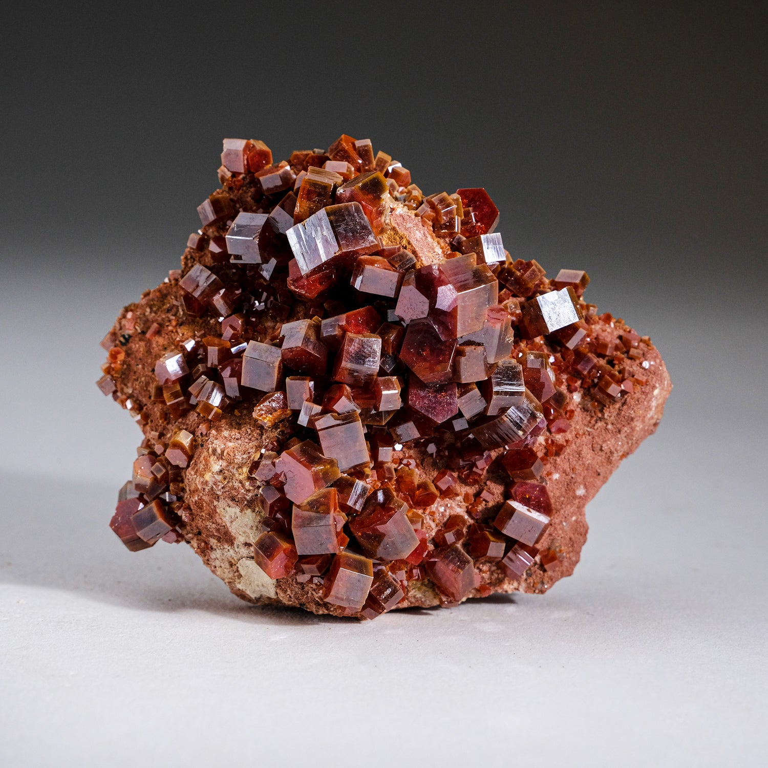 Genuine Vanadinite Crystal Cluster on Matrix from Morocco (183.4 grams)