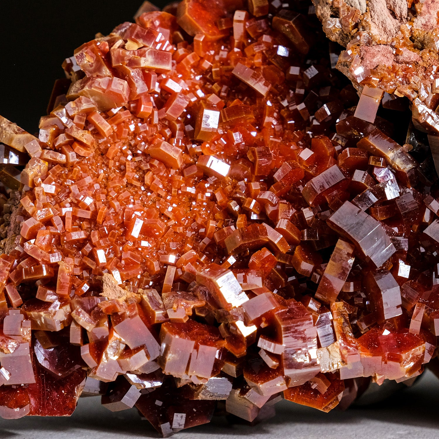 Genuine Vanadinite Crystal Cluster on Matrix from Morocco (390 grams)