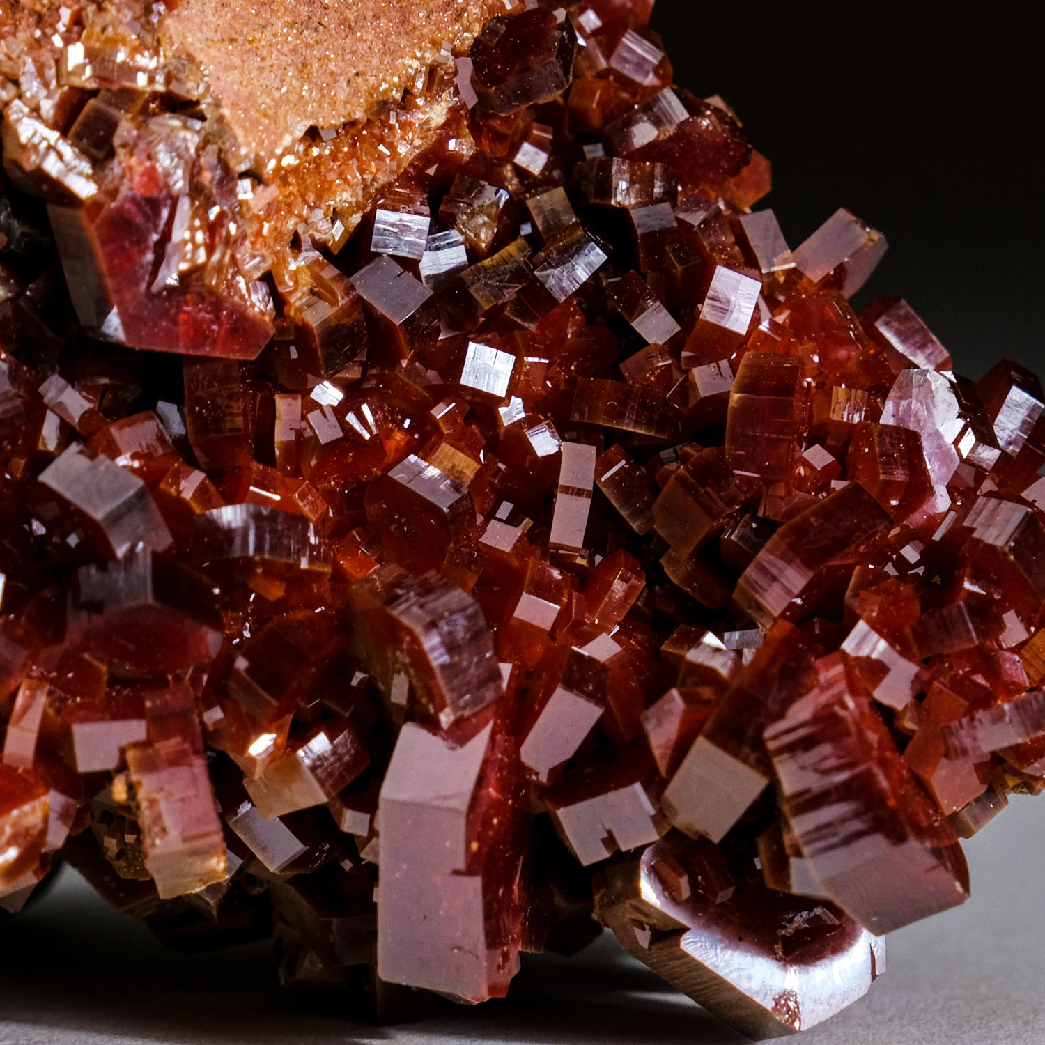 Genuine Vanadinite Crystal Cluster on Matrix from Morocco (390 grams)