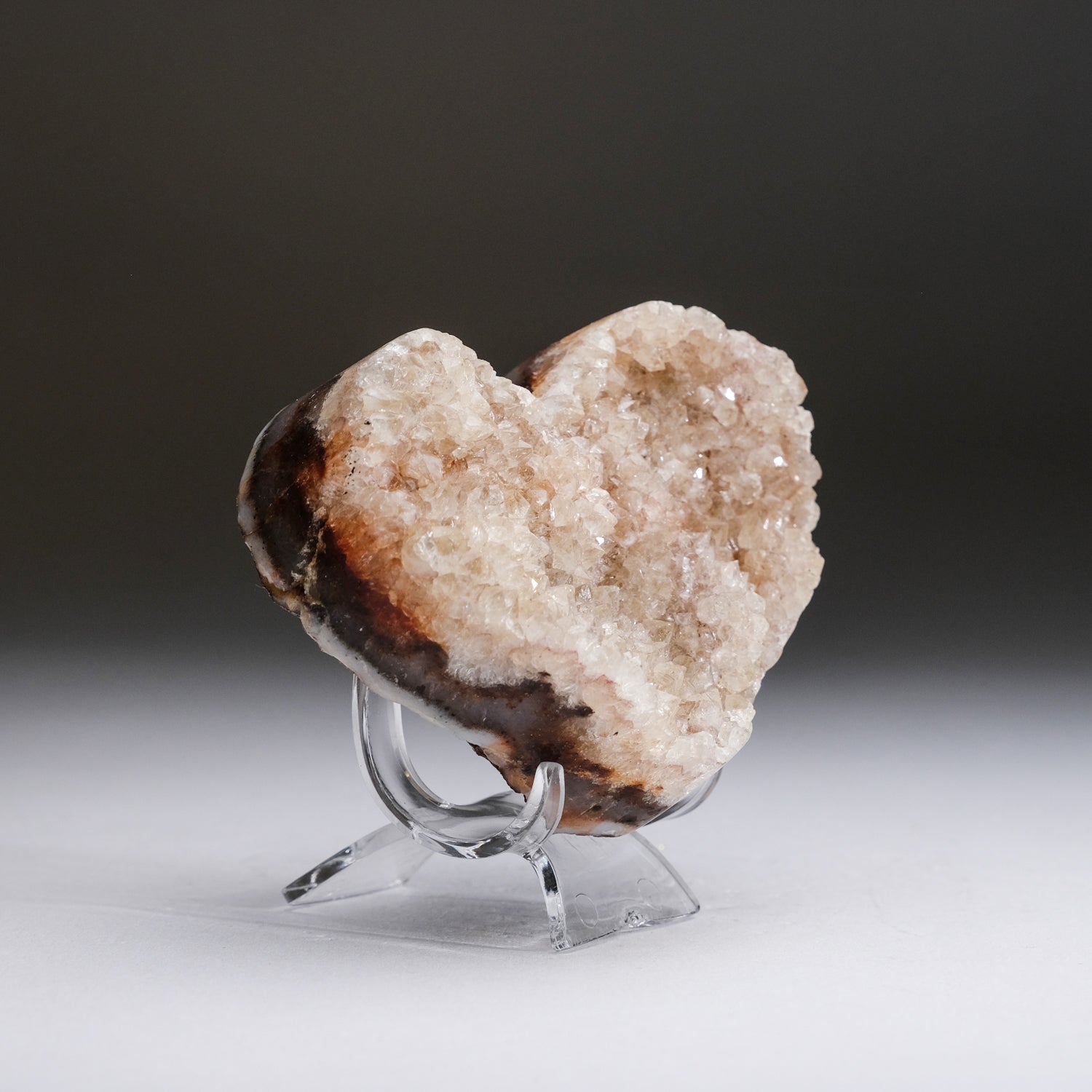 Genuine Banded Agate Quartz Heart from Uruguay (252.2 grams)