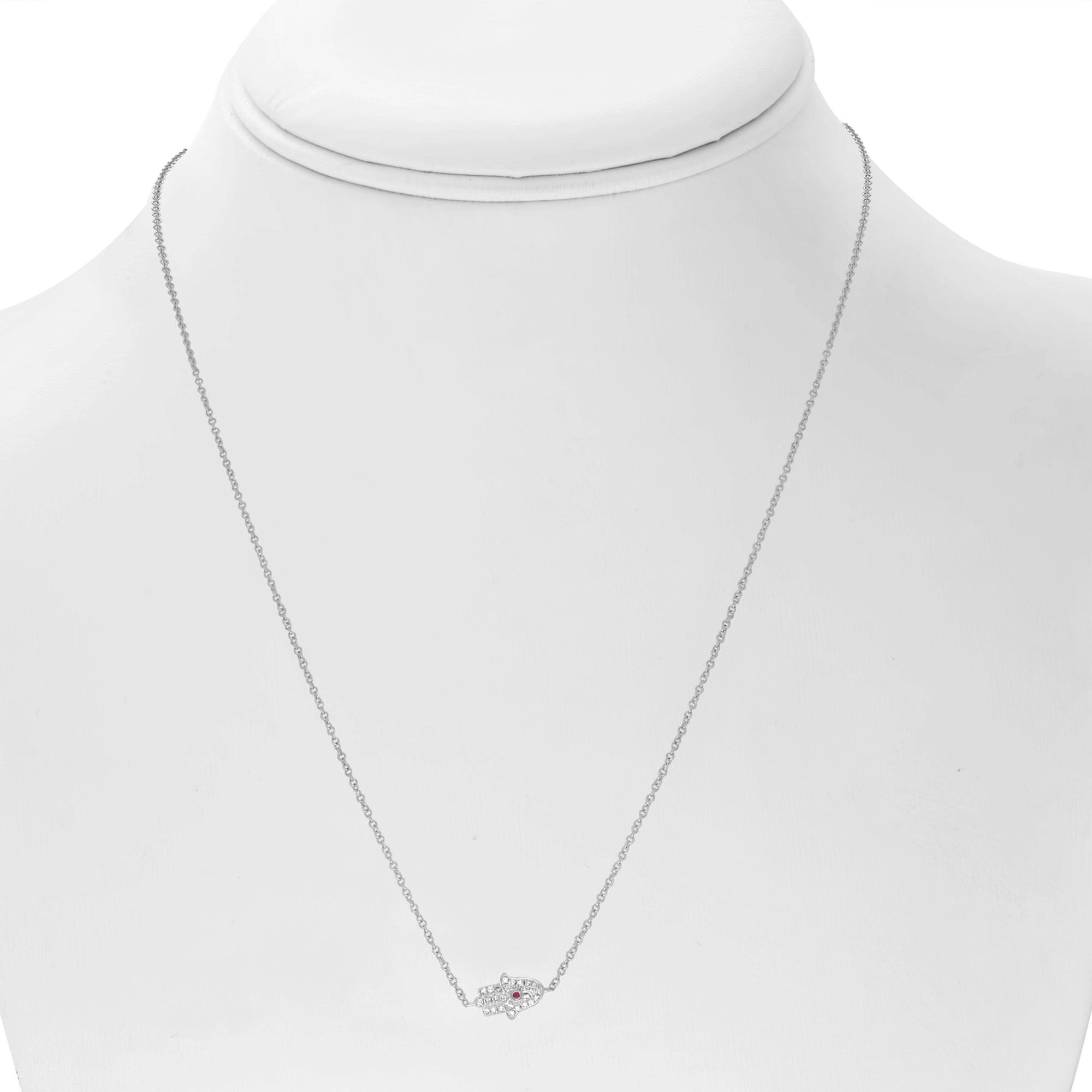 14k White Gold Ruby Necklace (EN1025-1)