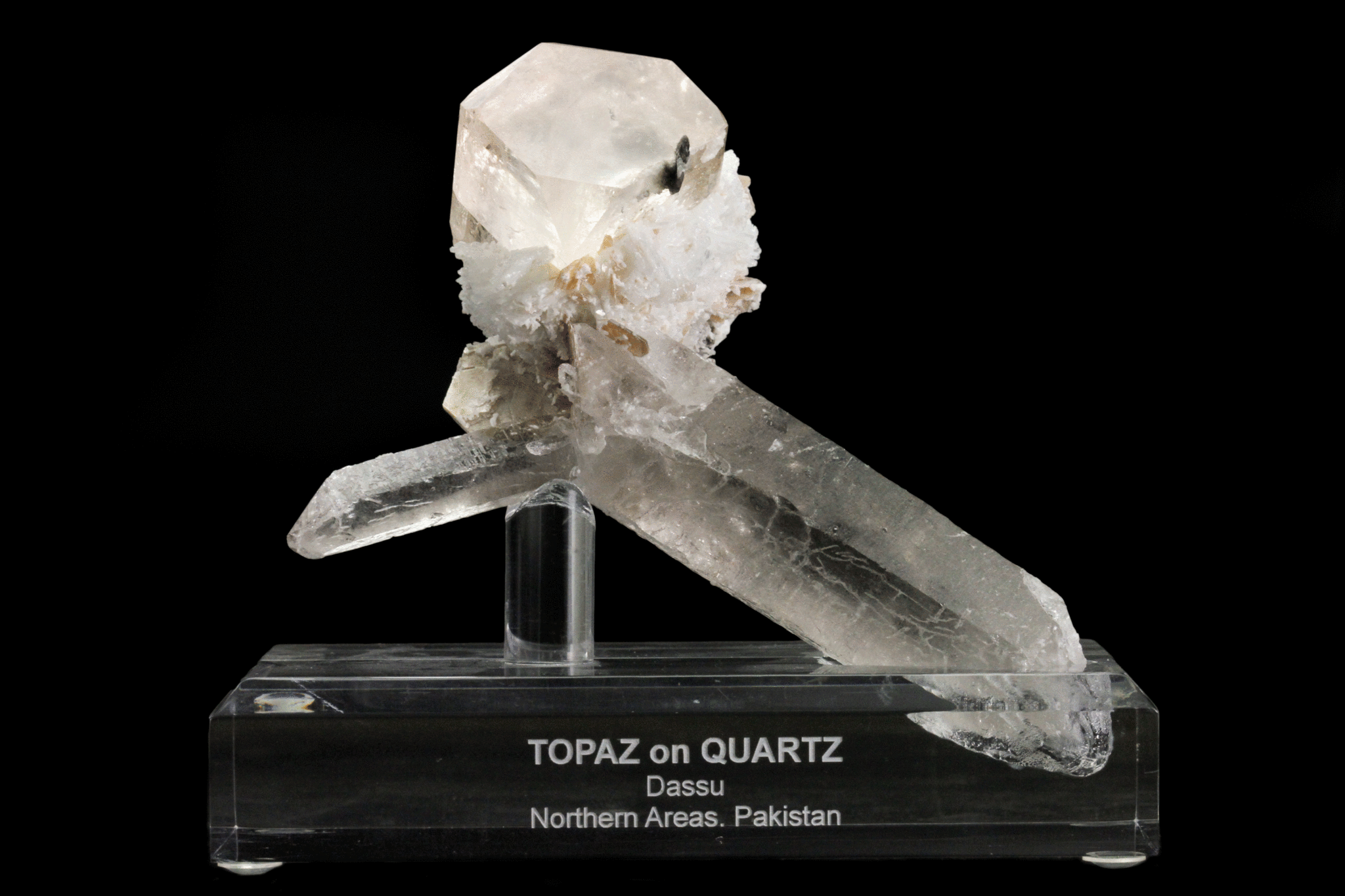 Topaz with Quartz From Dassu, Braldu Valley, Skardu District, Baltistan, Gilgit-Baltistan, Pakistan - Astro Gallery
