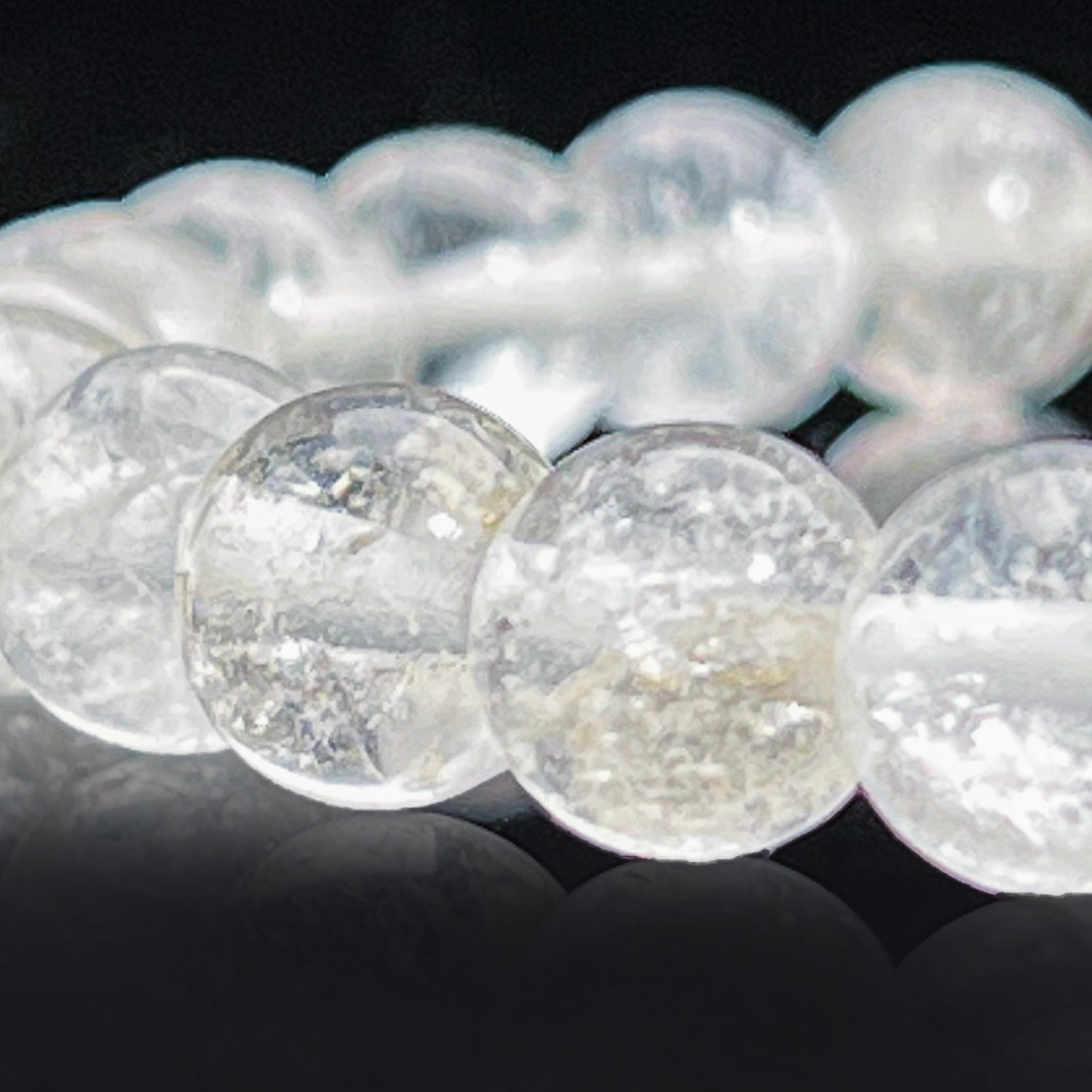 Genuine Clear Quartz 8mm Beaded Stretch Bracelet