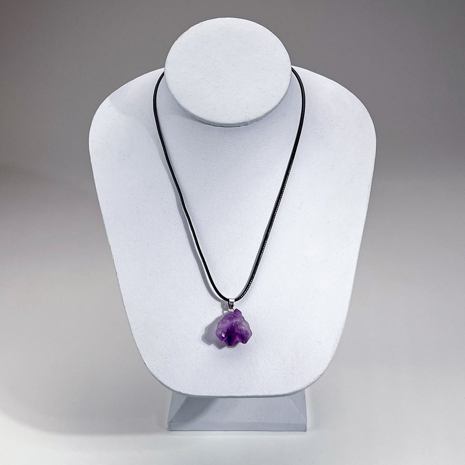 Genuine Amethyst Pendant with Adjustable Cord Necklace