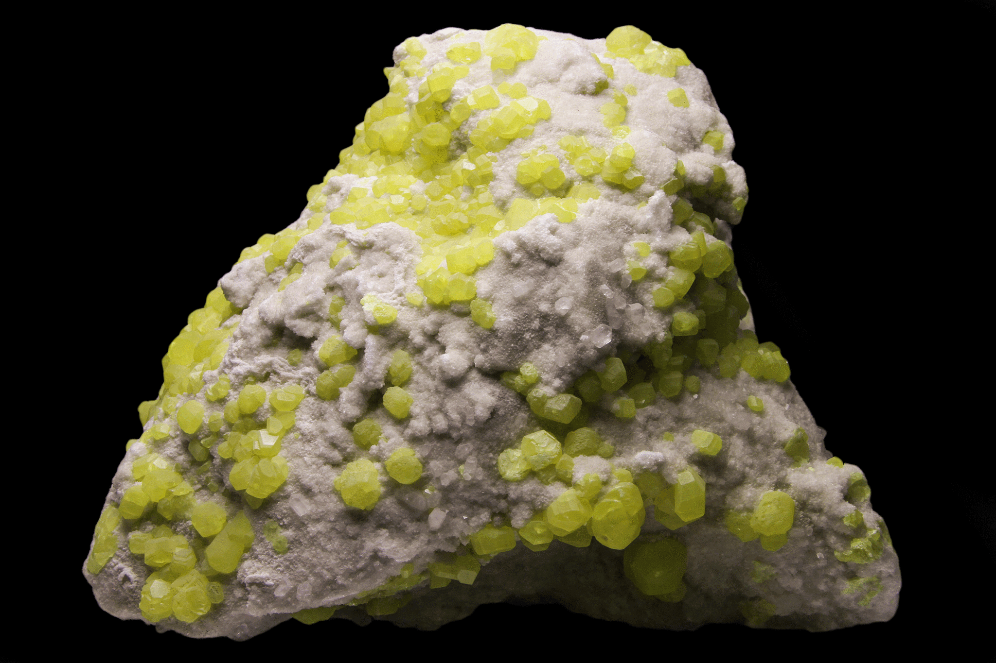 Sulfur on Aragonite from Agrigento, Sicily, Italy - Astro Gallery