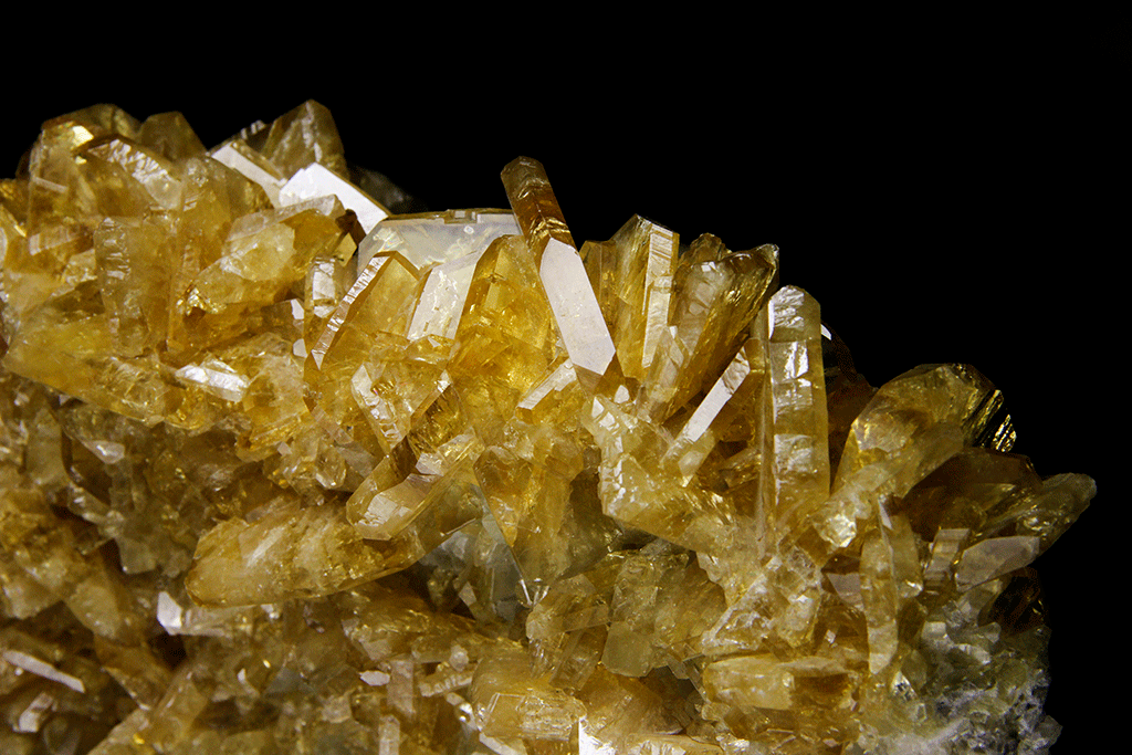 Golden Barite on Calcite From Meikle Mine, Elko County, Nevada - Astro Gallery