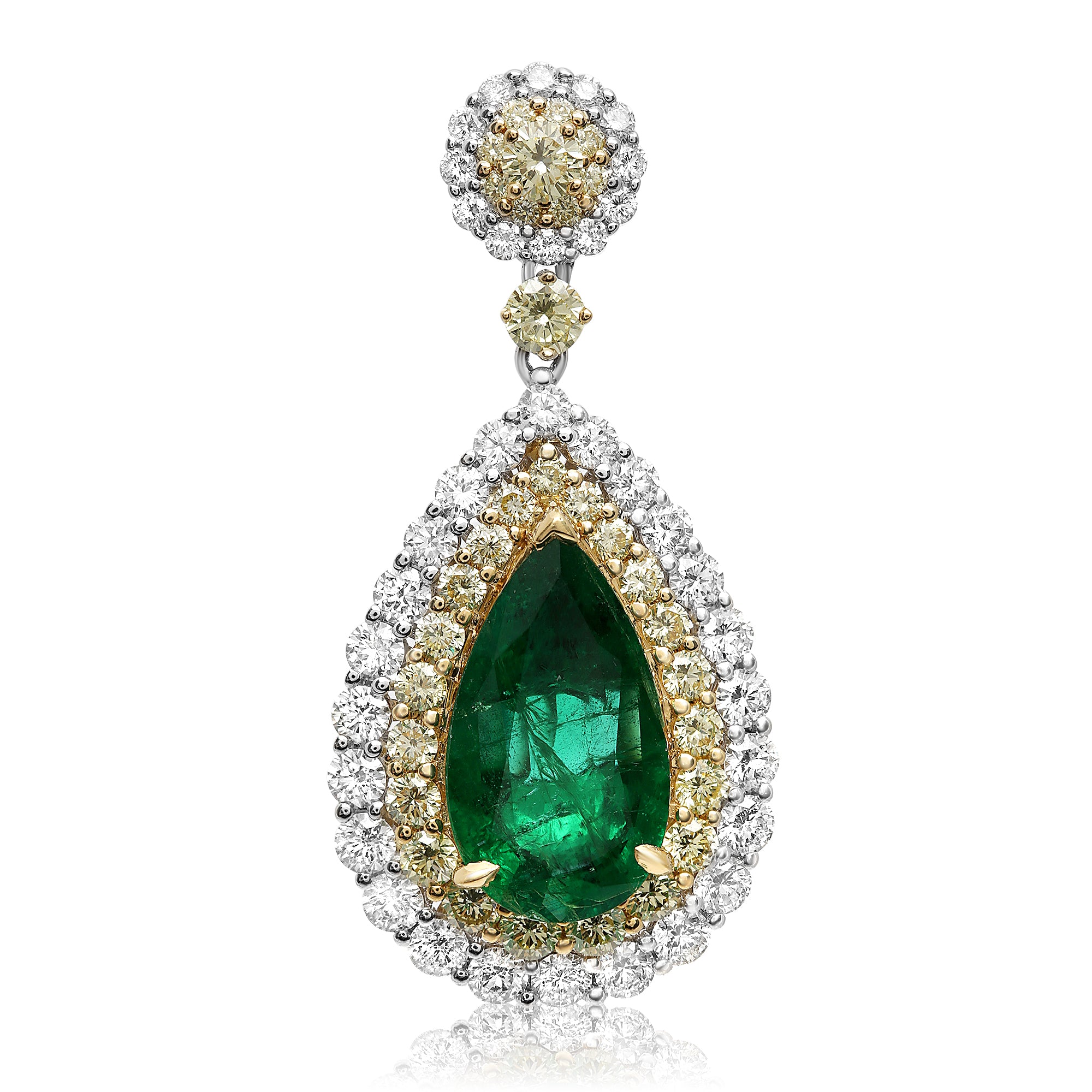 18k White Gold Emerald Earring (KE5745-1)