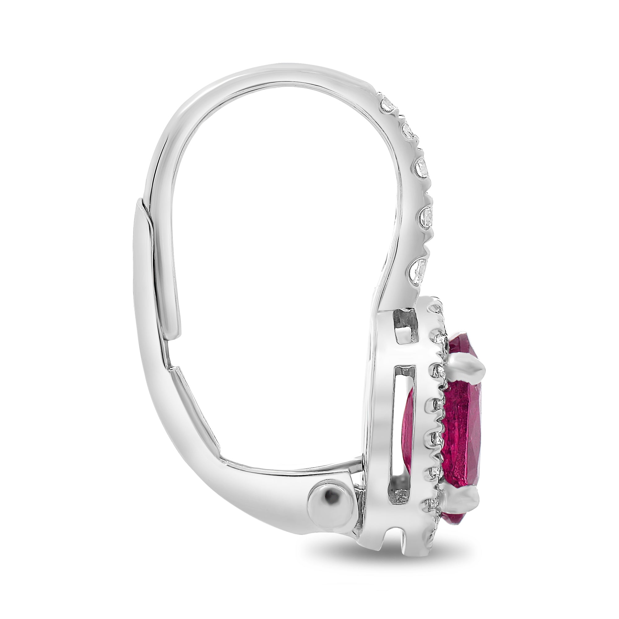 18k White Gold Pink Sapphire Earring (KE5902-11)