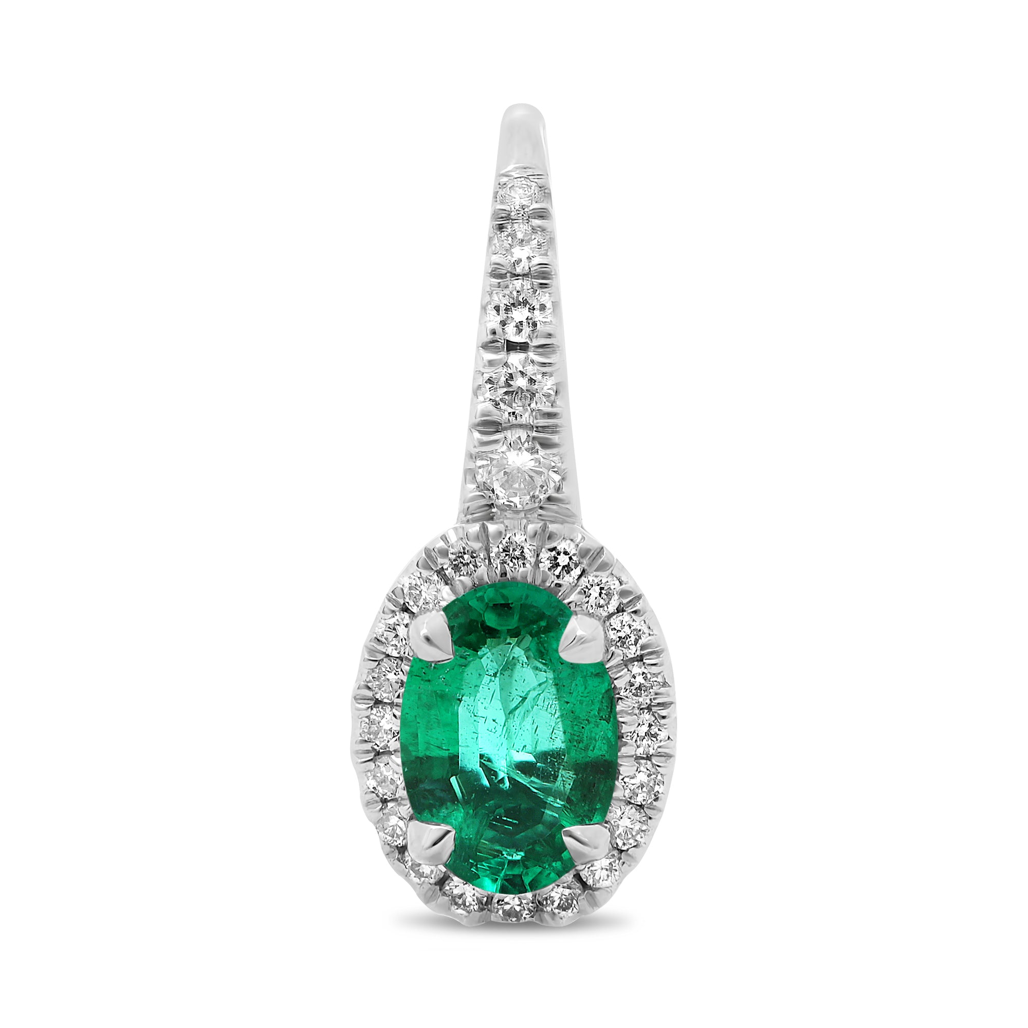 18k White Gold Emerald Earring (KE5902-6)