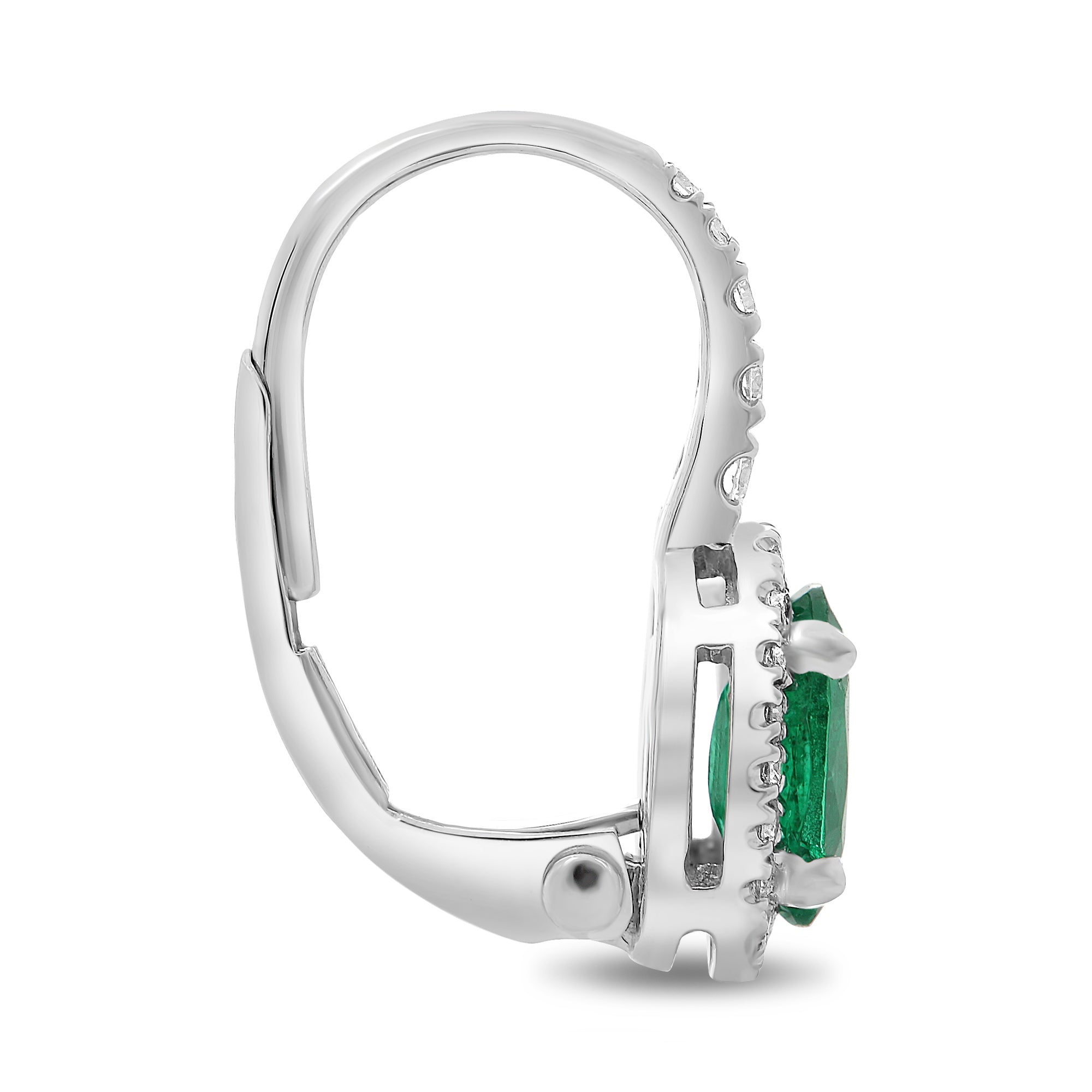 18k White Gold Emerald Earring (KE5902-6)