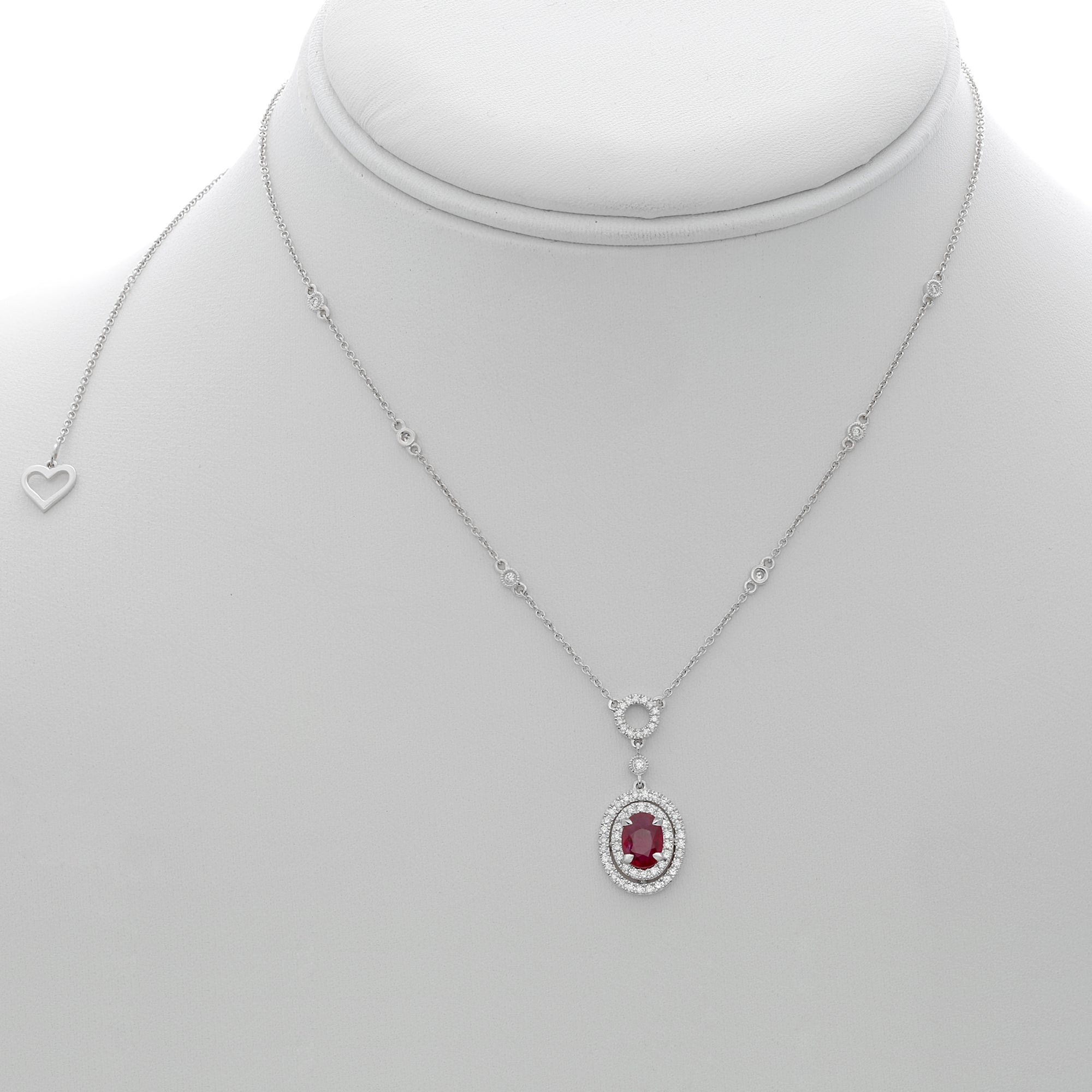 18k White Gold Ruby Necklace (KN4145-3)