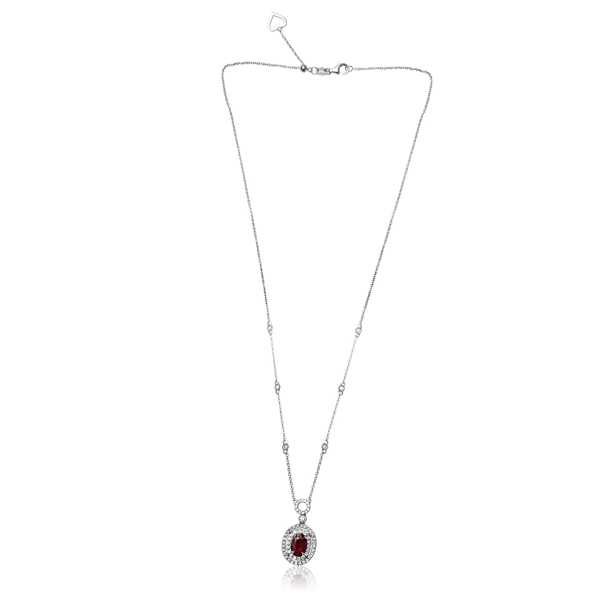18k White Gold Ruby Necklace (KN5509-1)