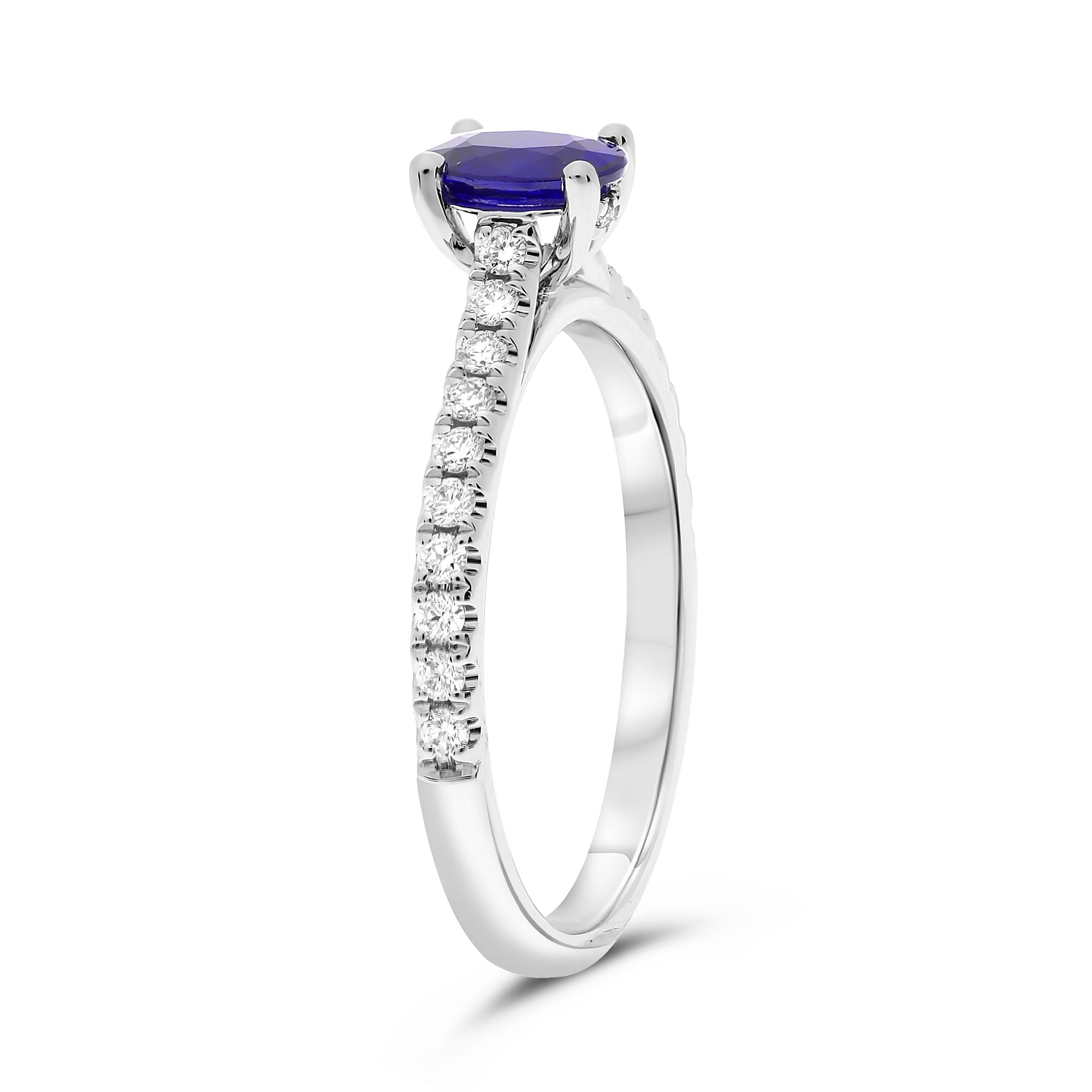 14k White Gold Sapphire Ring (KR3562W-B-6)