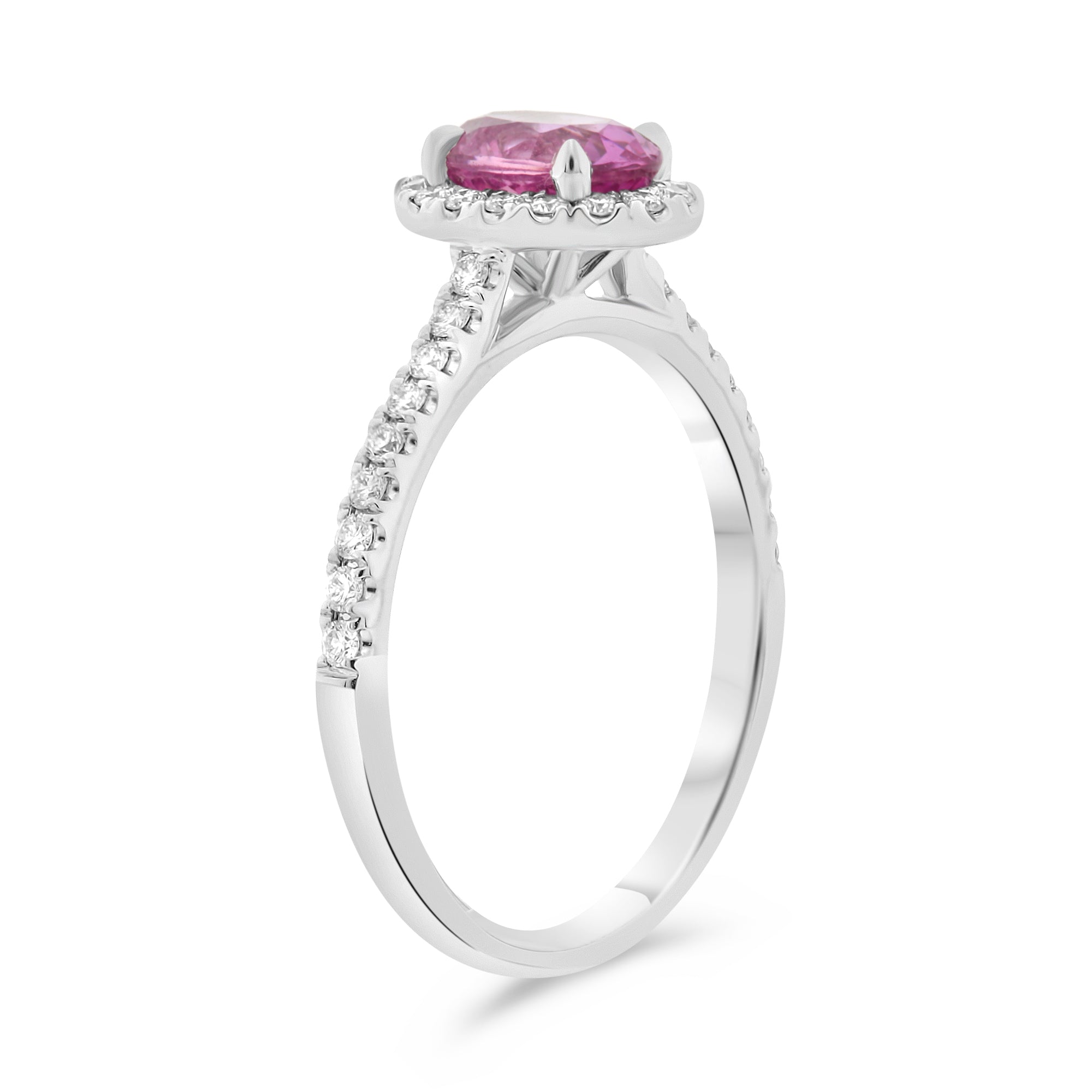 18k White Gold Pink Sapphire Ring (KR3648WPSP-18K-3)