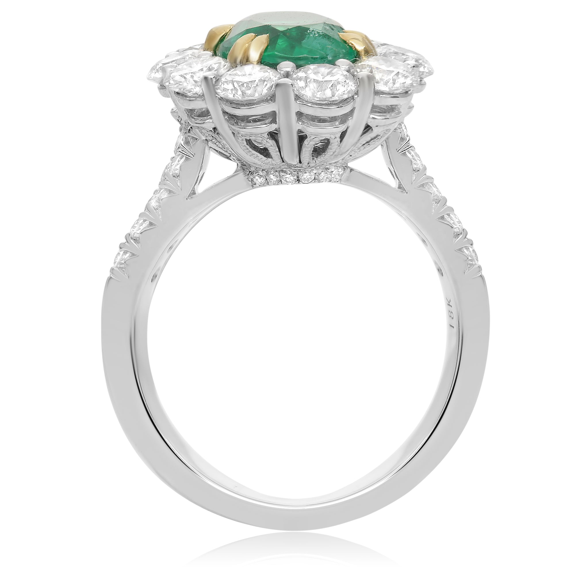 18k White Gold Emerald Ring (KR4192WYEM-18K-1)