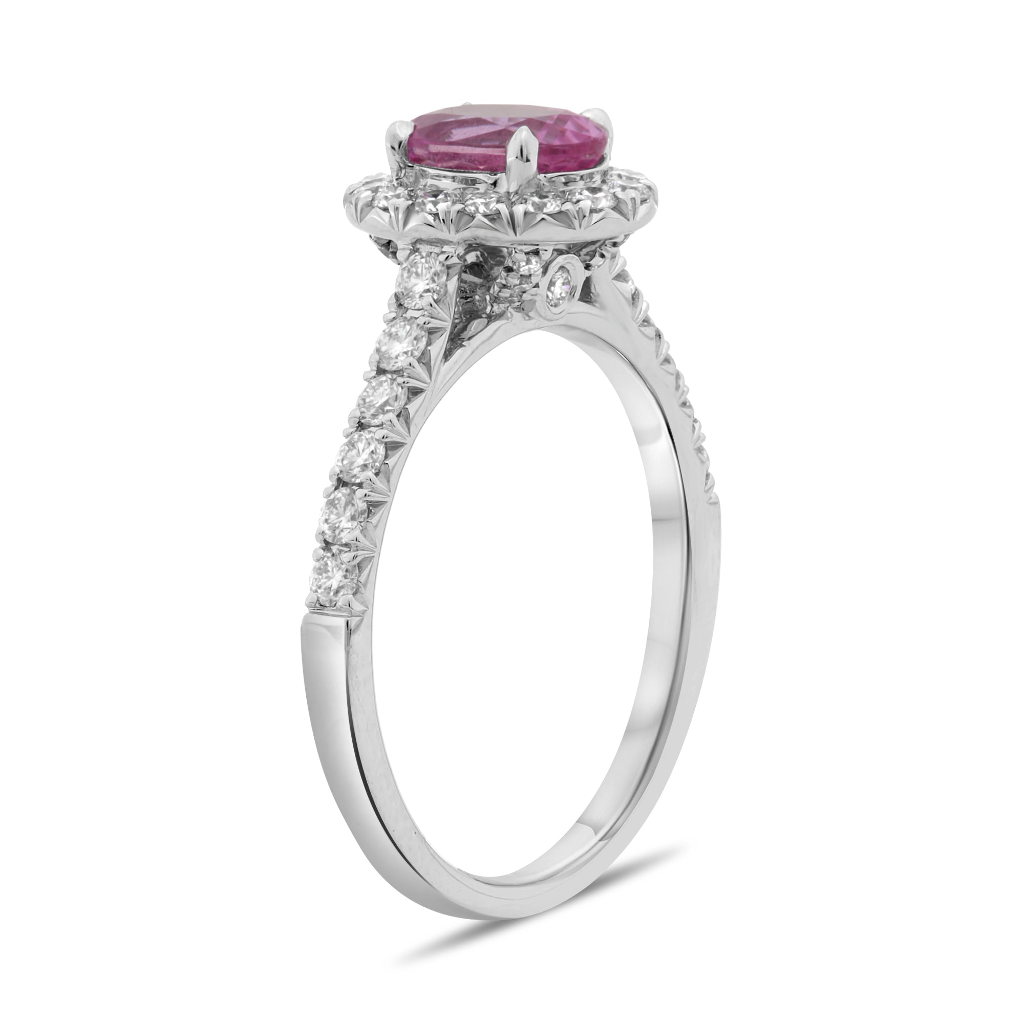 18k White Gold Pink Sapphire Ring (KR5563WPSP-18K)