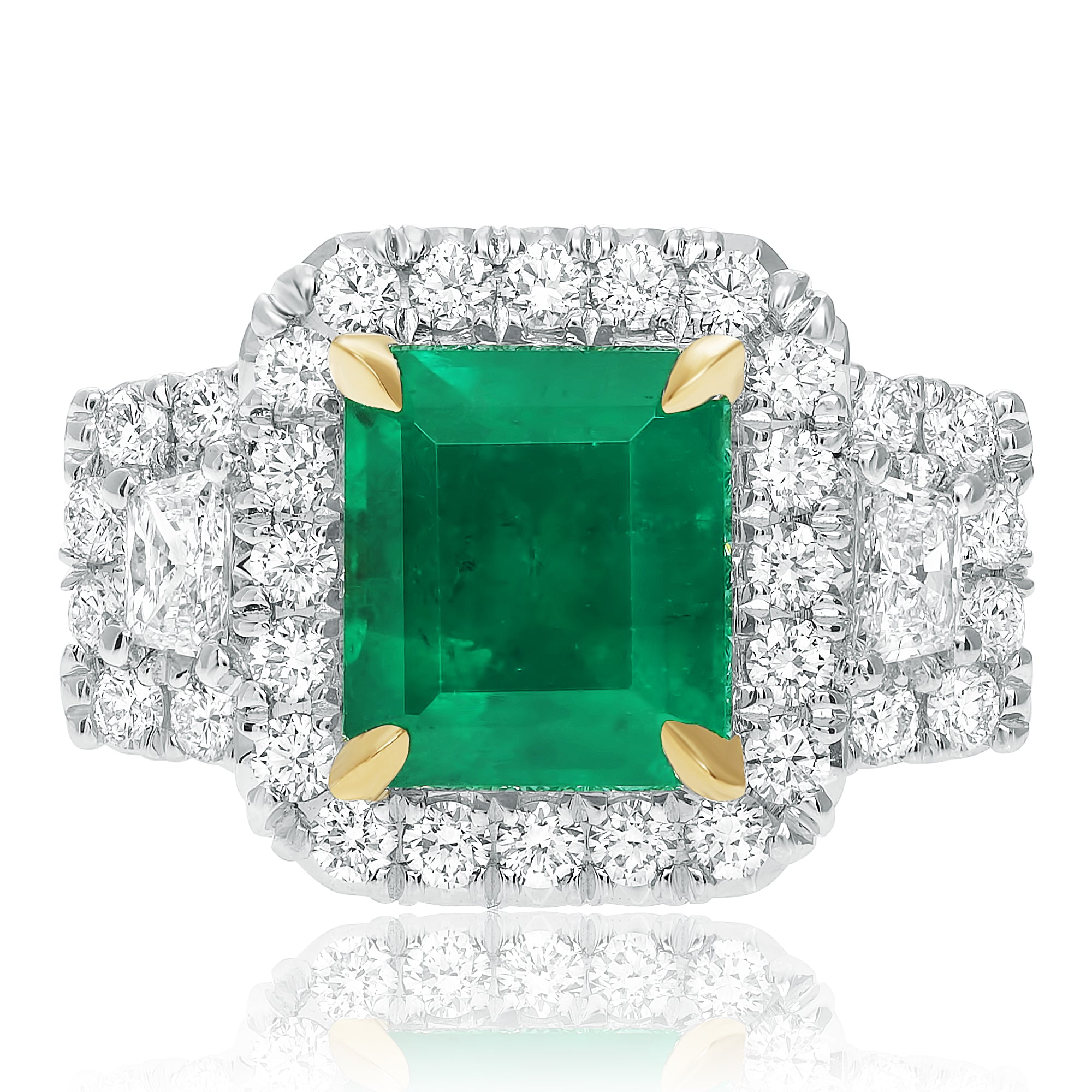 18k White Gold Emerald Ring (KR5789-12)