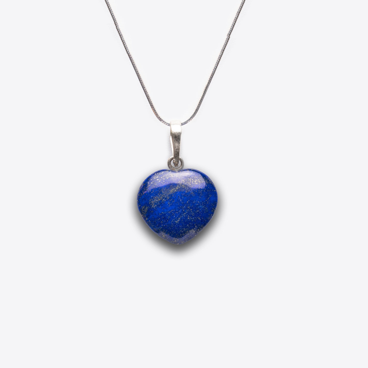 Genuine Lapis Lazuli Heart Pendant (4-6 grams) with Sterling Silver Chain