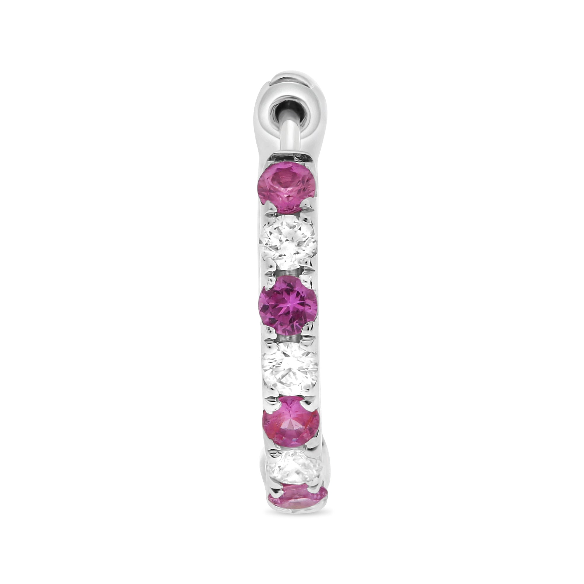 14k White Gold Pink Sapphire Earring (ME782-13)