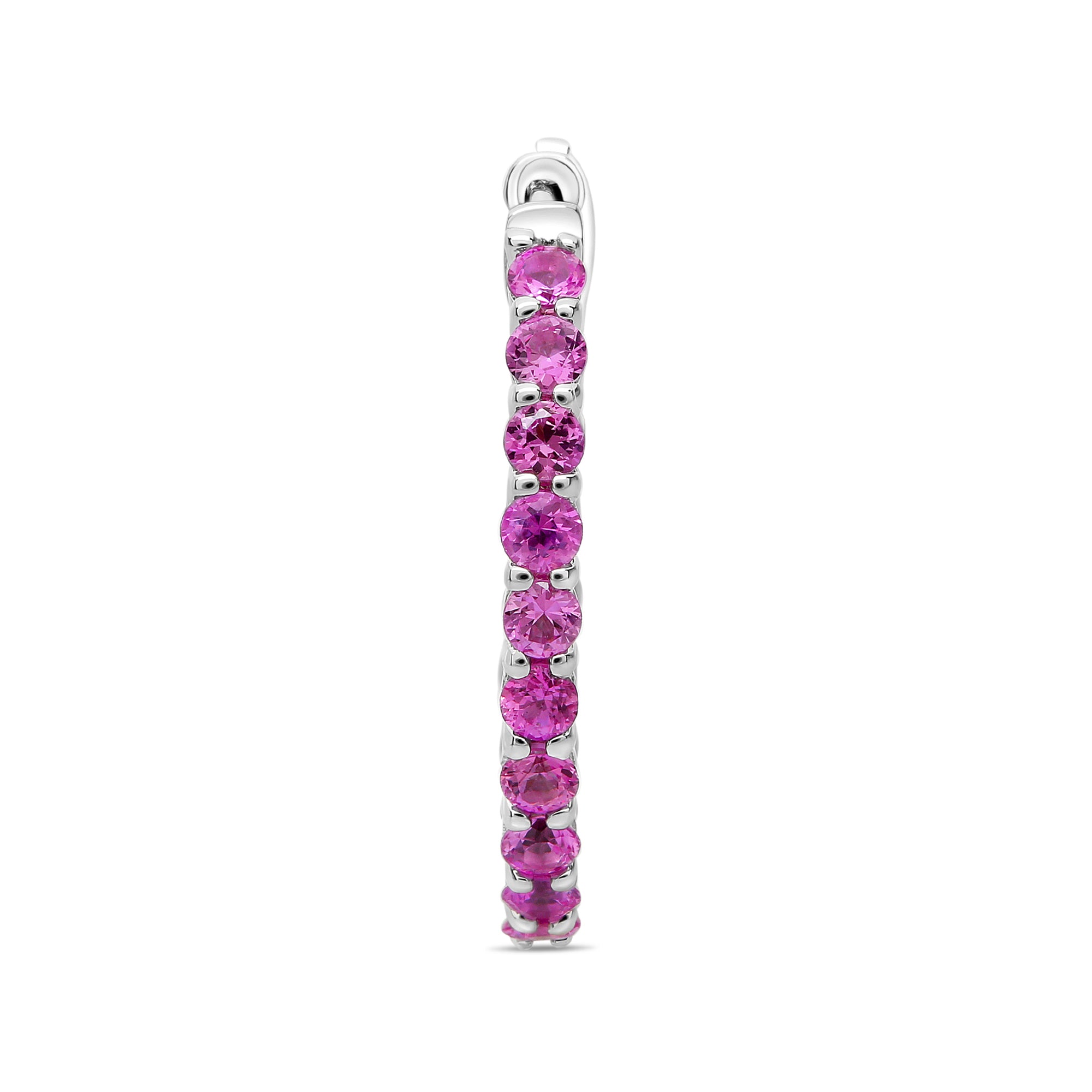 14k White Gold Pink Sapphire Earring (ME871-4)