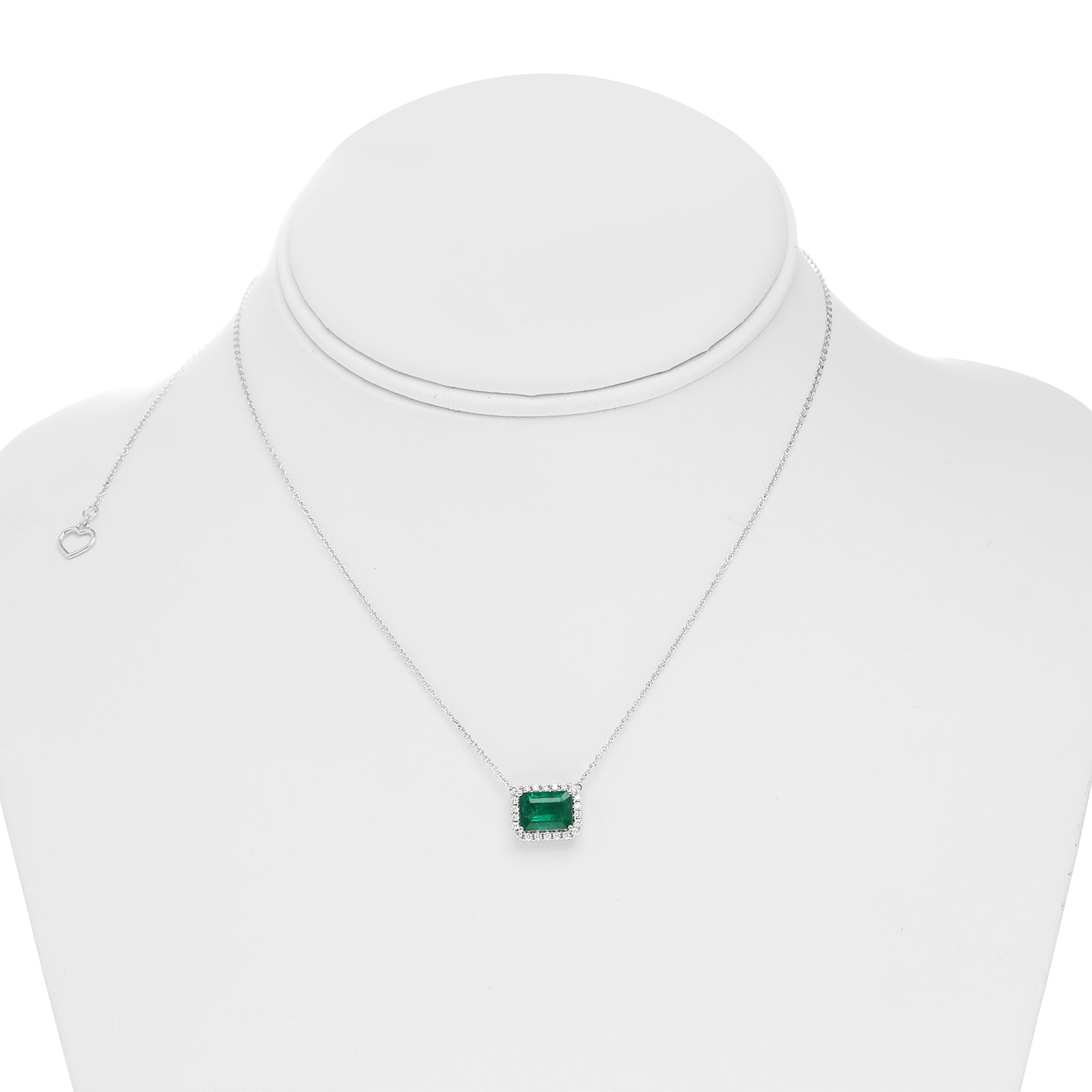14k White Gold Emerald Necklace (MN807A-4)