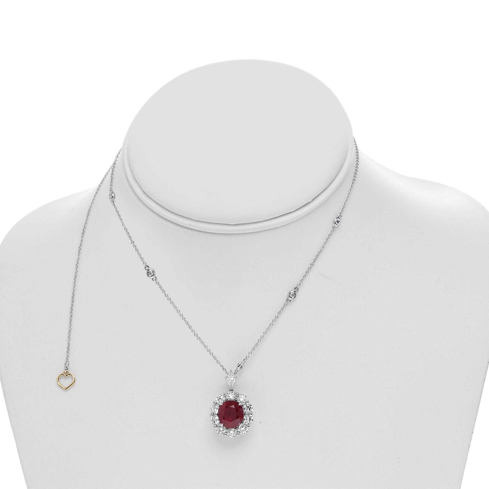 18k White Gold Ruby Necklace (MN895-1)