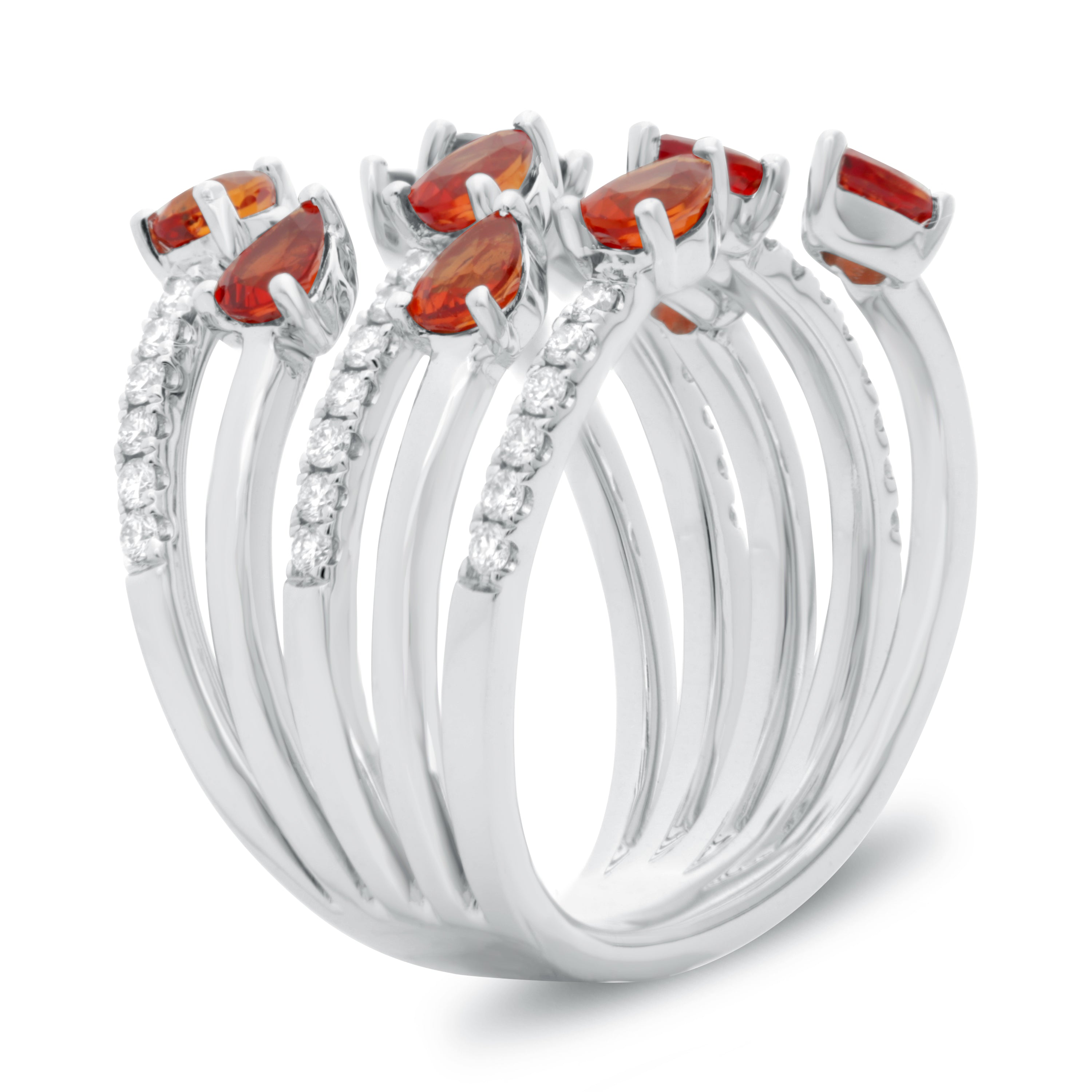 14k White Gold Orange Sapphire Ring (MR729-1)