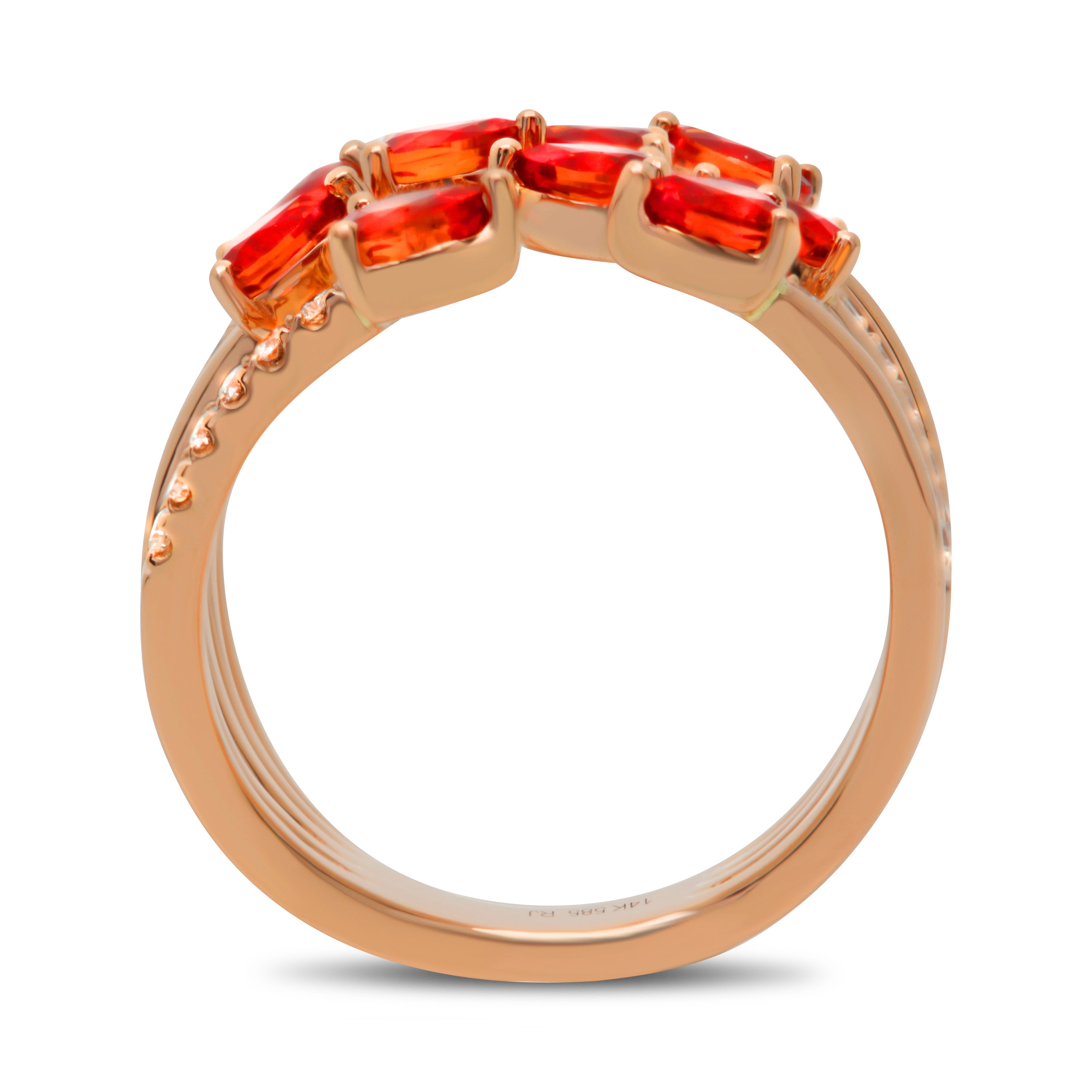 14k Rose Gold Orange Sapphire Ring (MR729-2)