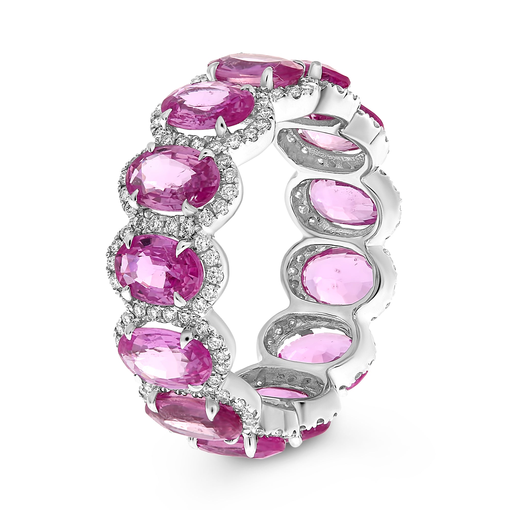 18k White Gold Pink Sapphire Ring (MR773-5)