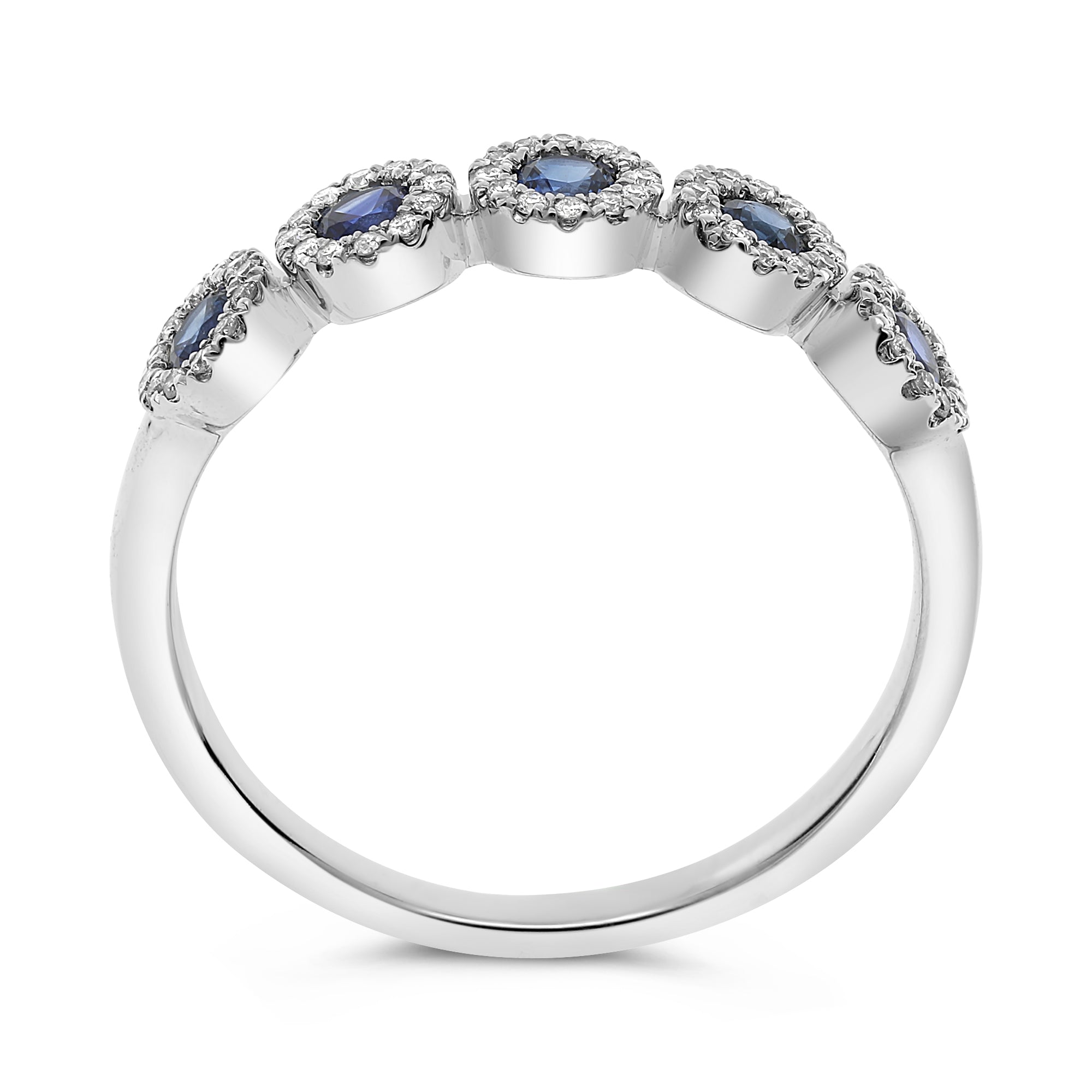 14k White Gold Sapphire Ring (MR912-2)