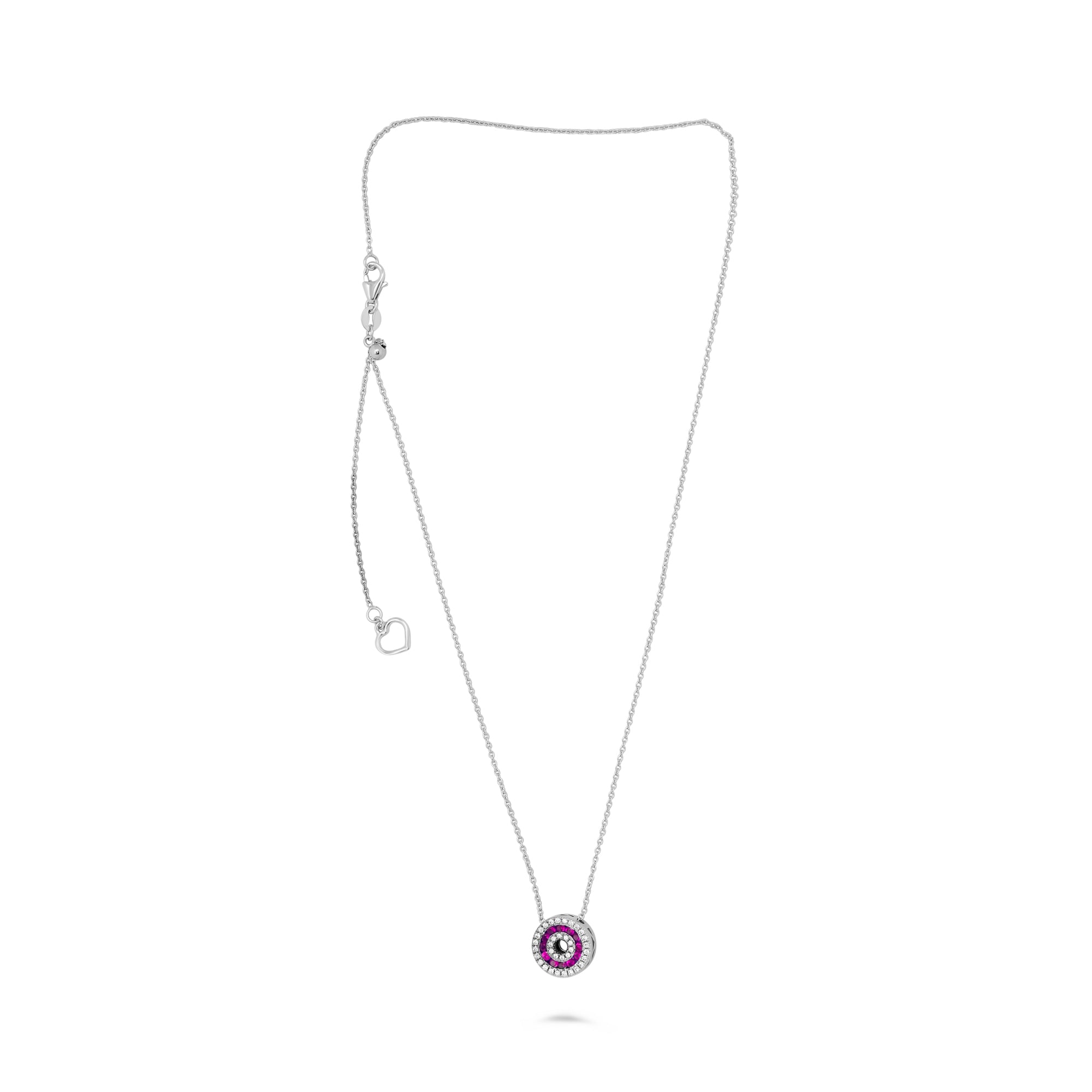 14k White Gold Pink Sapphire Necklace (NN1010-4)