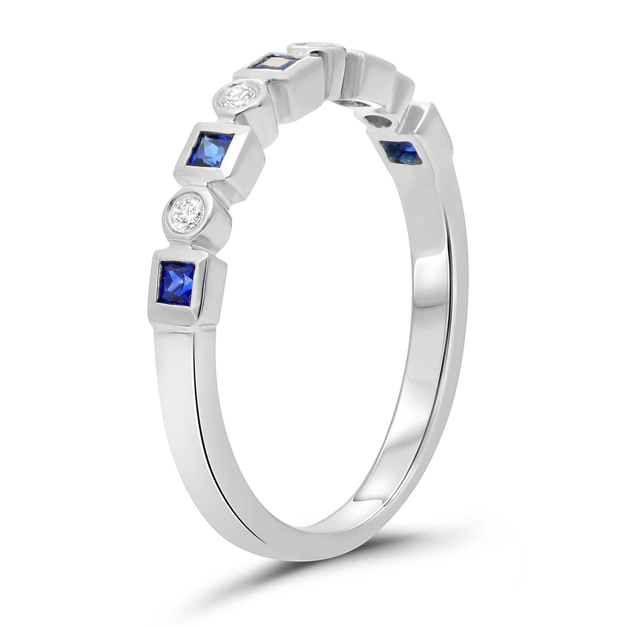 14k White Gold Sapphire Ring (NR1030-1)