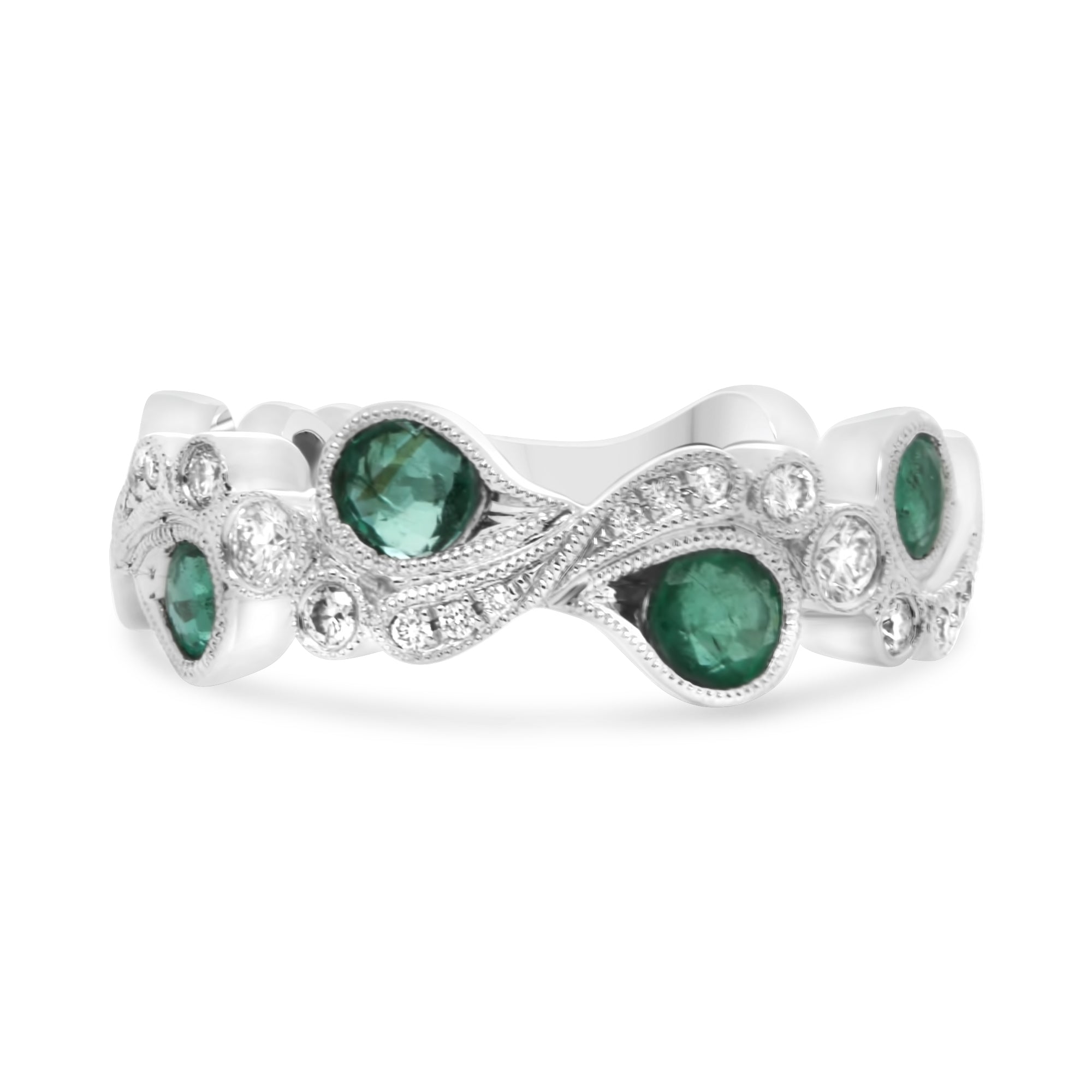 14k White Gold Emerald Ring (NR1051-3)
