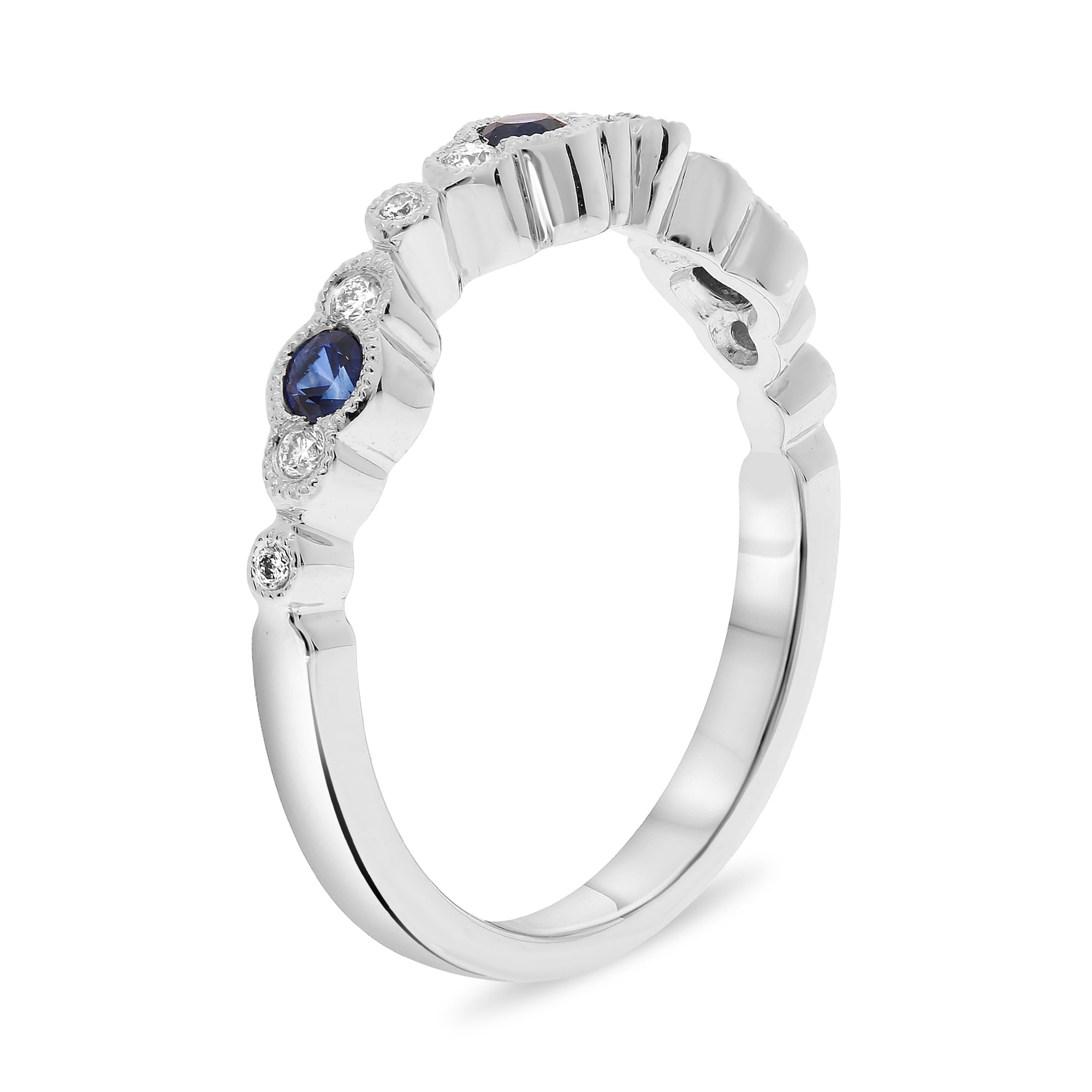 14k White Gold Sapphire Ring (NR1113-1)