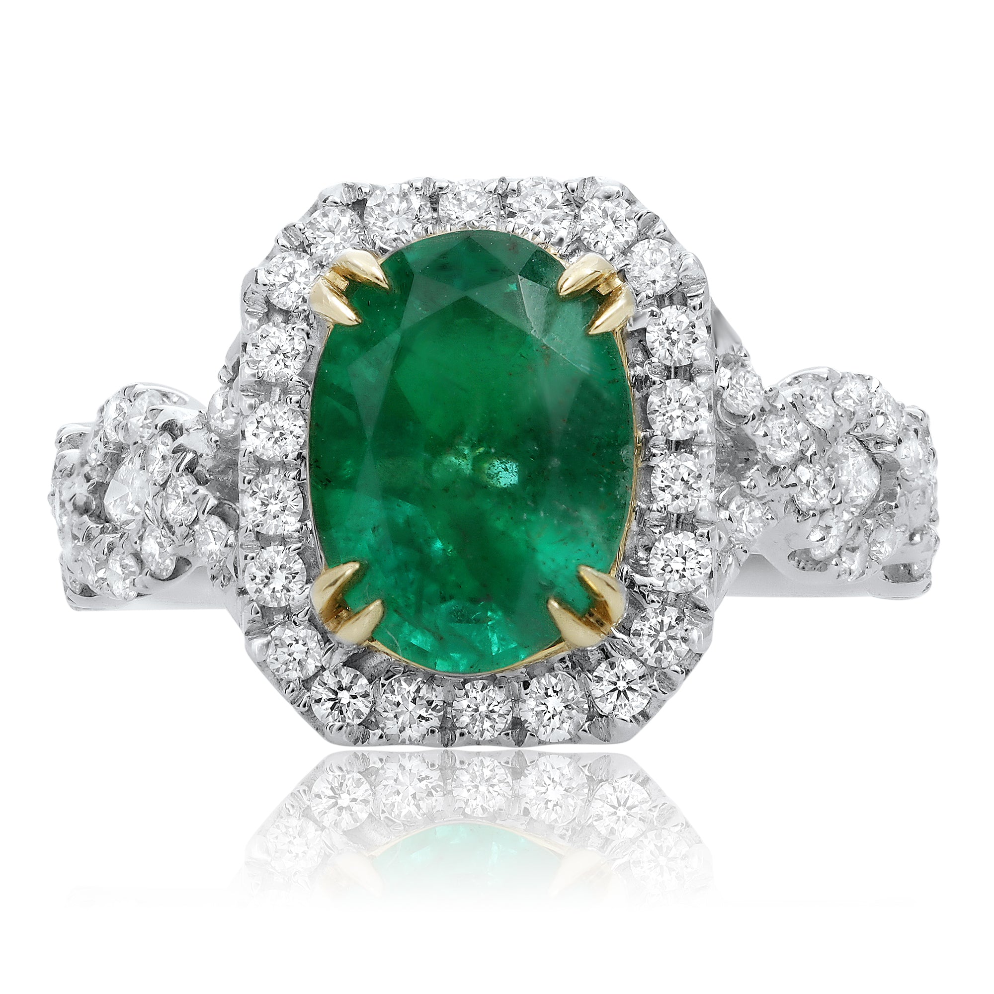 14k White Gold Emerald Ring (NR491WYEM)