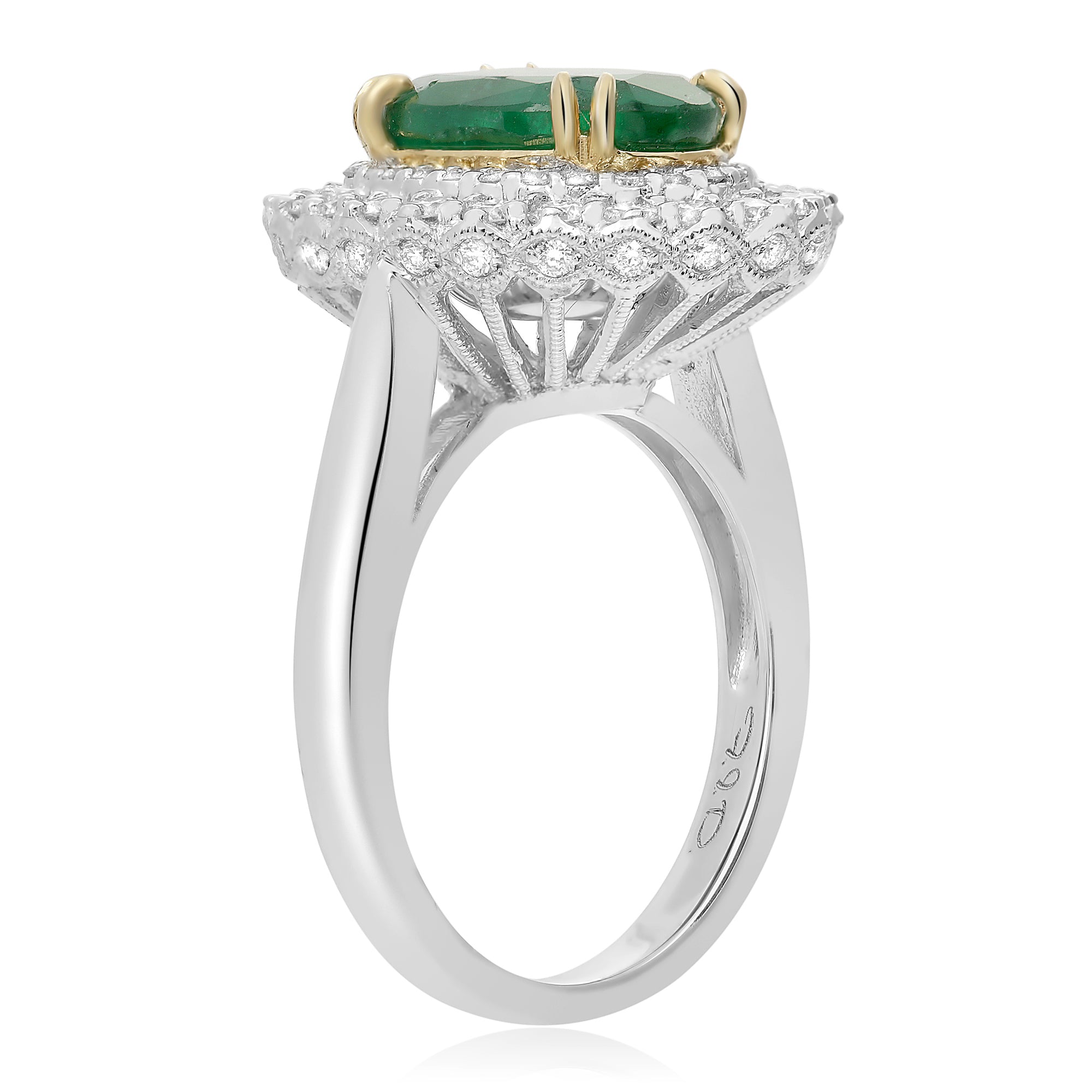 18k White Gold Emerald Ring (NR795-2)