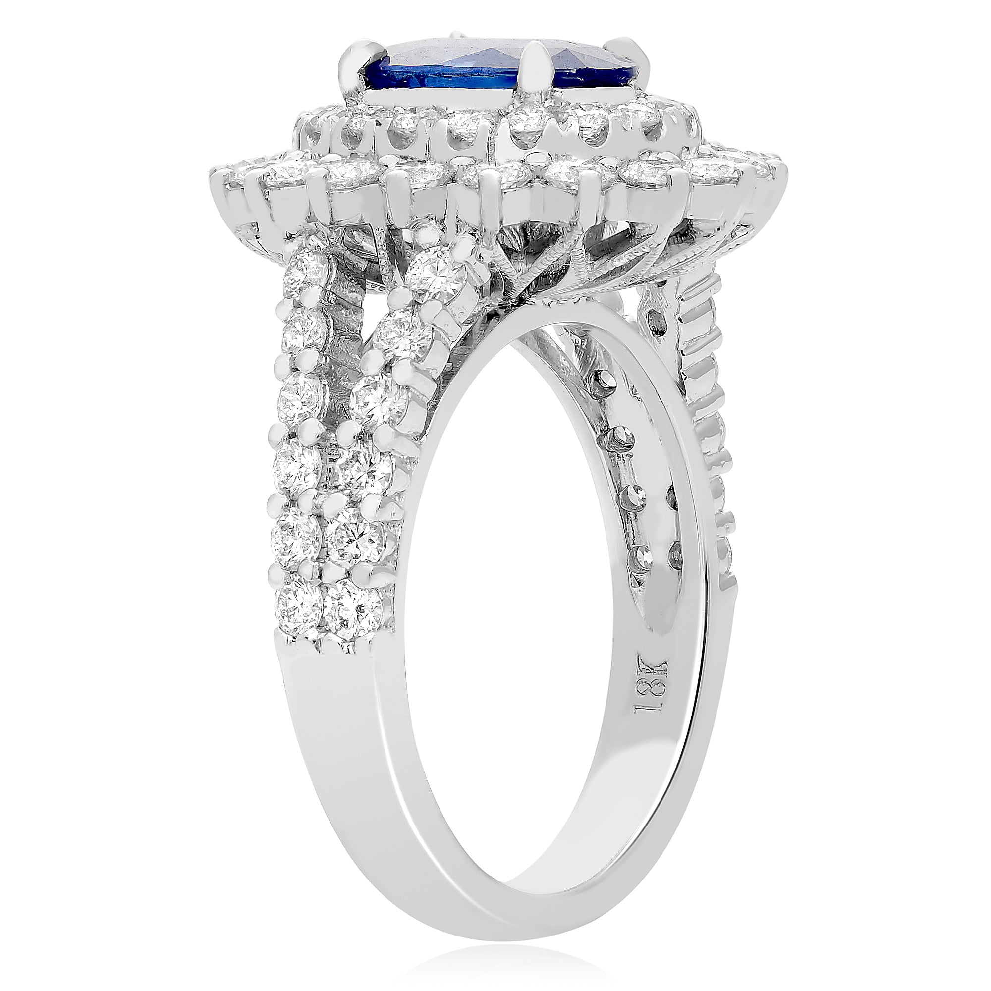 18k White Gold Sapphire Ring (NR798-1)