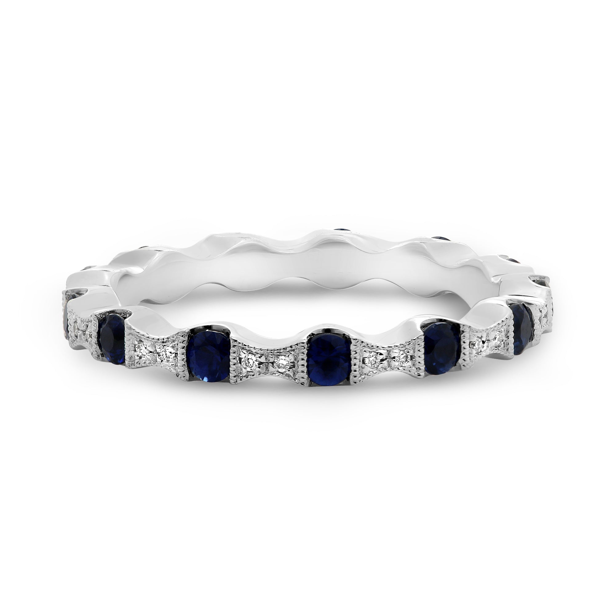 14k White Gold Sapphire Ring (NR988-10)
