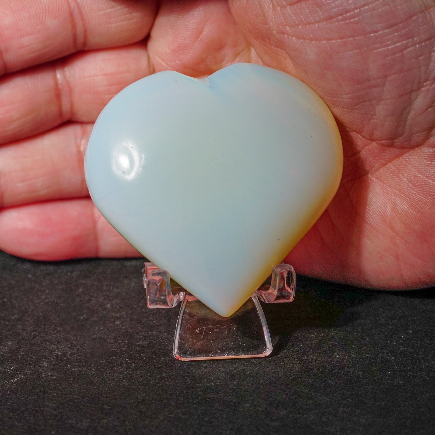 Genuine Polished Opalite Crystal Heart (70 grams)