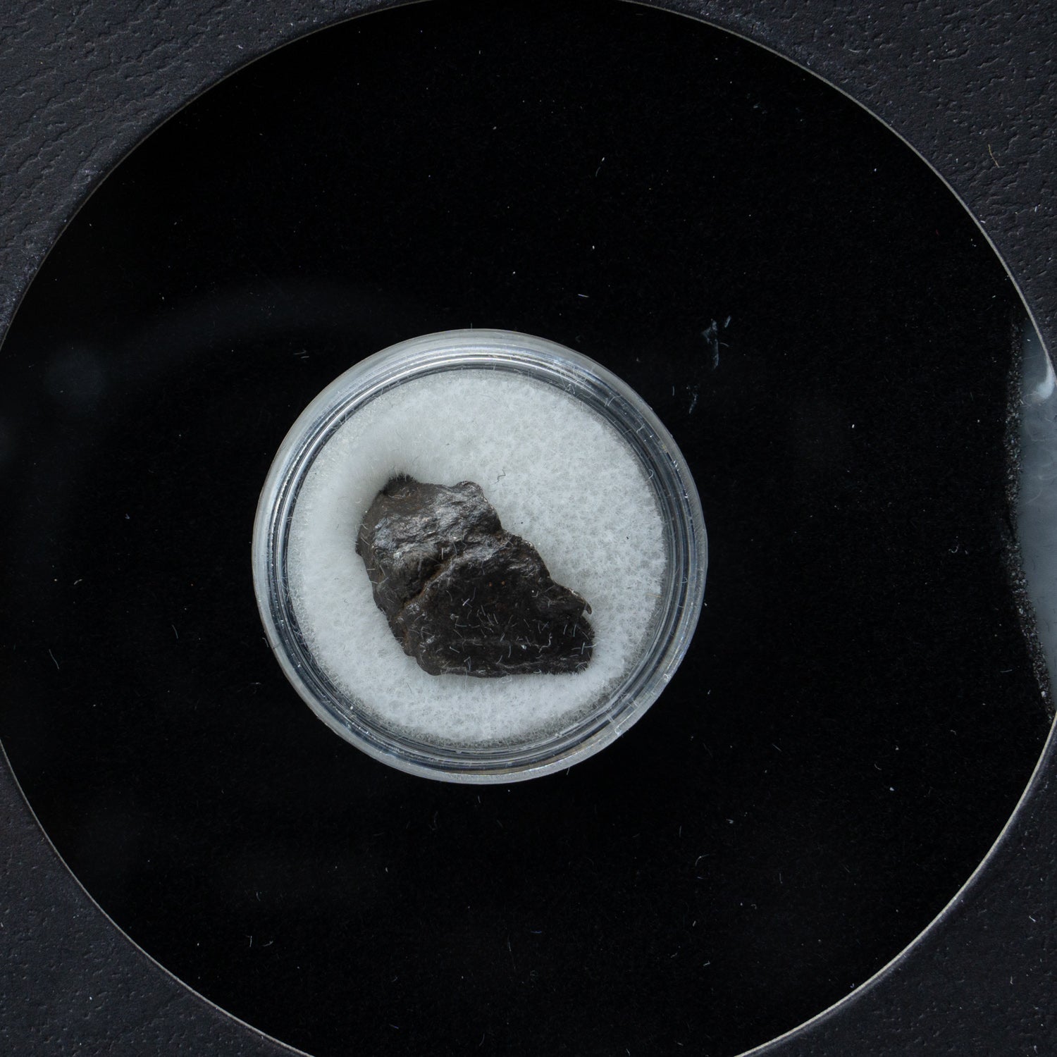 Genuine Sikhote-Alin Meteorite from Russia in Glass Display Box