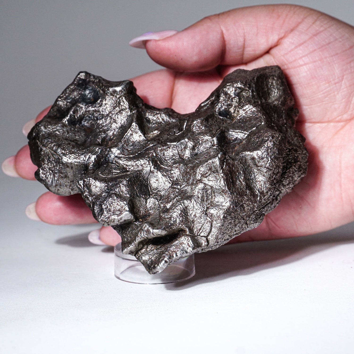 Genuine Sikhote-Alin Meteorite on Metal Stand (2.5 lbs)