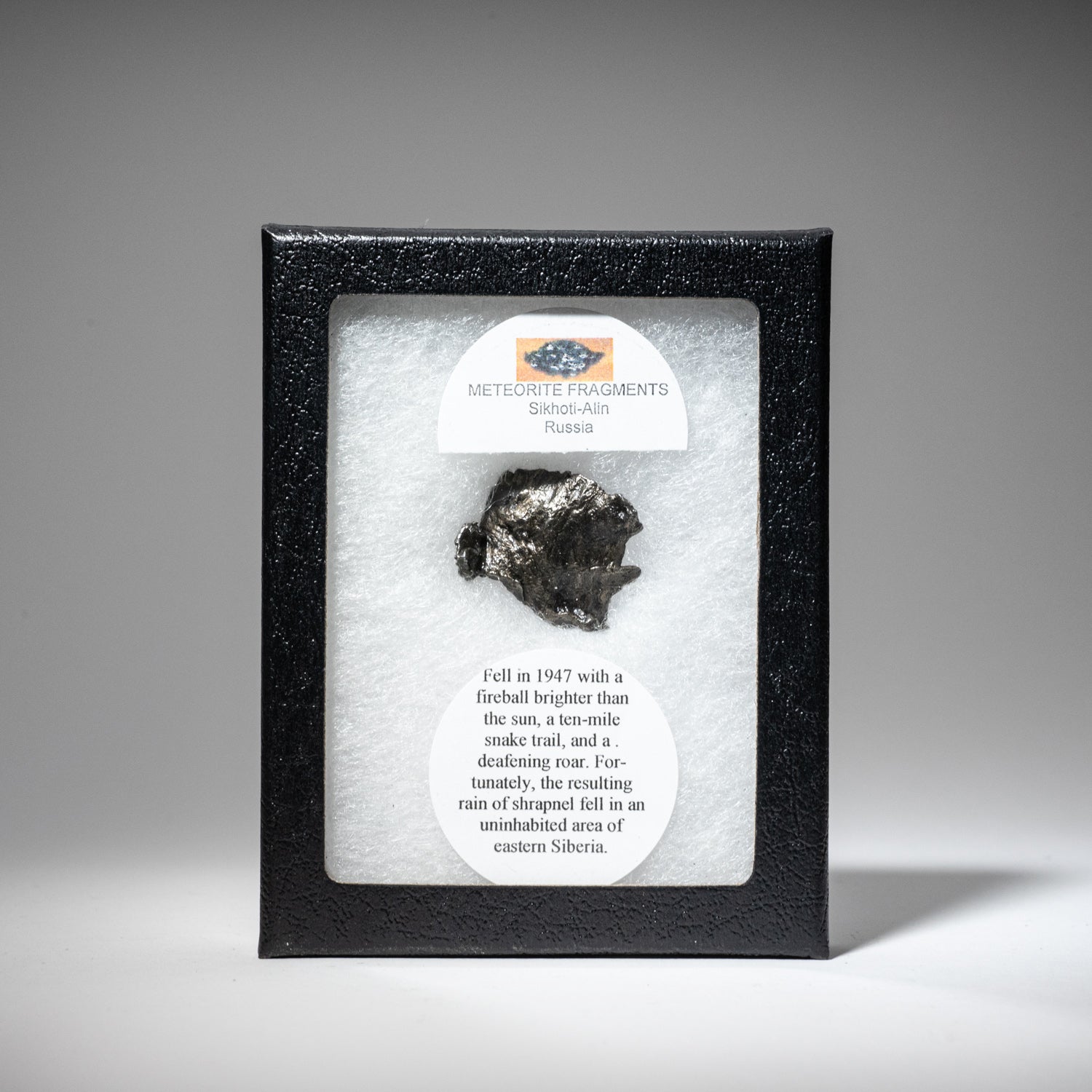 Genuine Sikhote-Alin Meteorite in Display Box