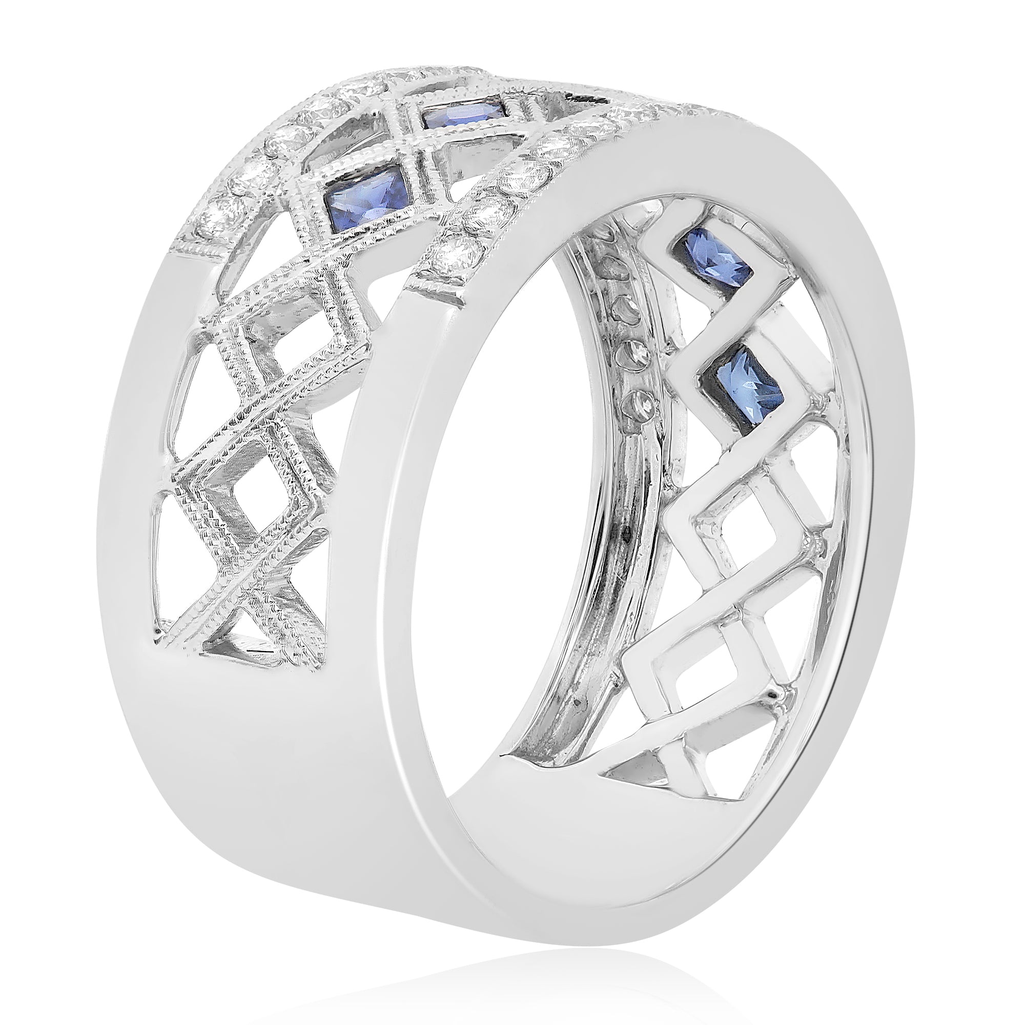 14k White Gold Sapphire Ring (TR1124-1)