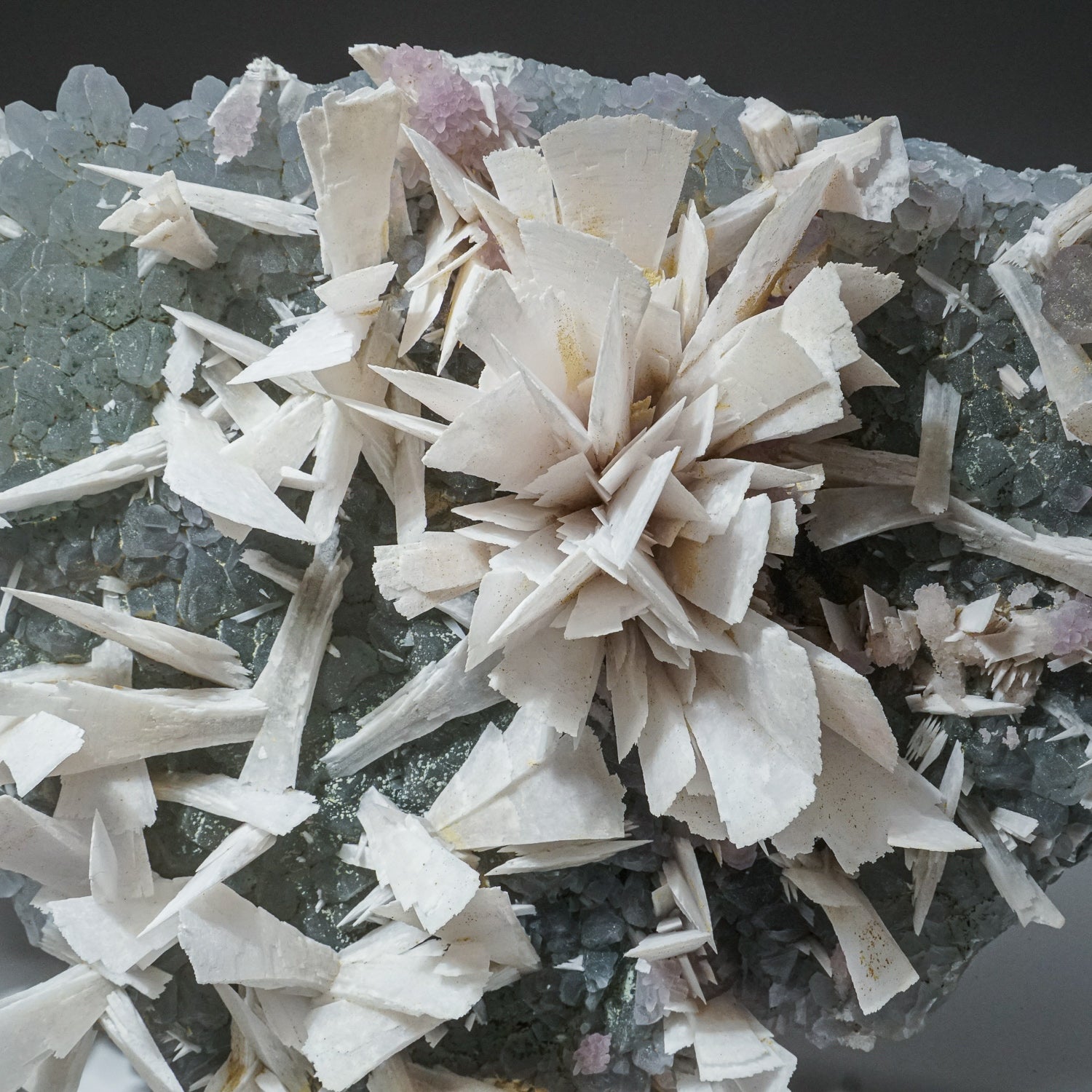Anhydrate Rocks White Anhydrate Crystals on Quartz Matrix from Gerais Mine, Brazil ...