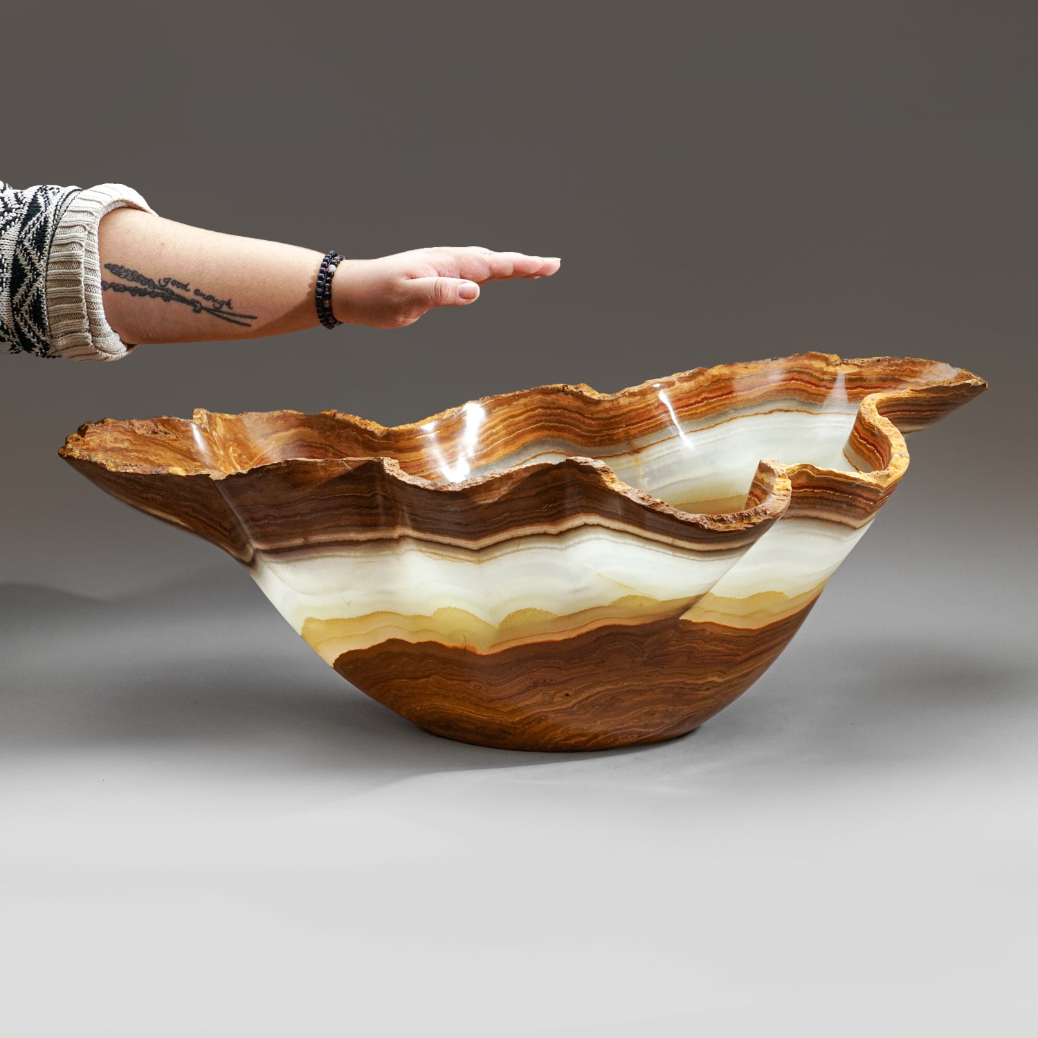 Genuine Polished Onyx Bowl From Mexico (30 lbs)