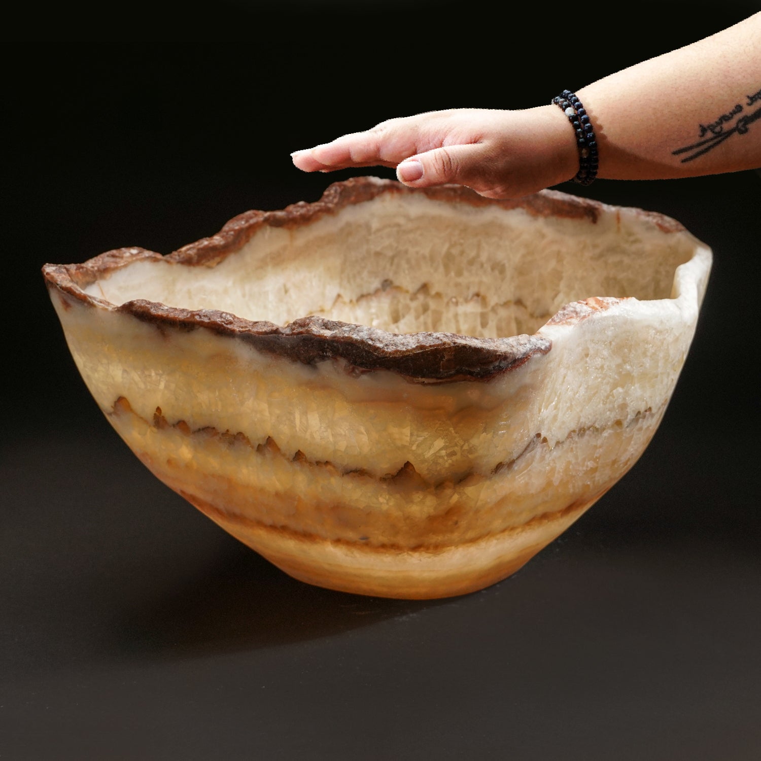 Genuine Polished Onyx Bowl From Mexico (28.8 lbs)
