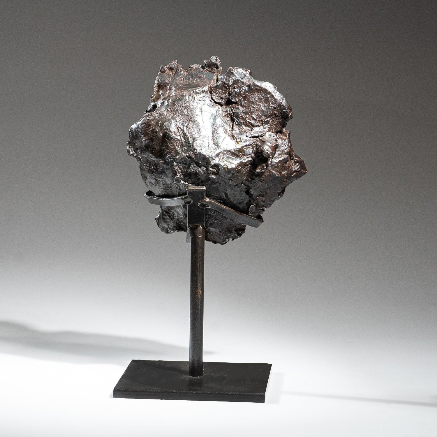 Genuine Natural Sikhote-Alin Meteorite on Metal Stand (6.5 lbs)